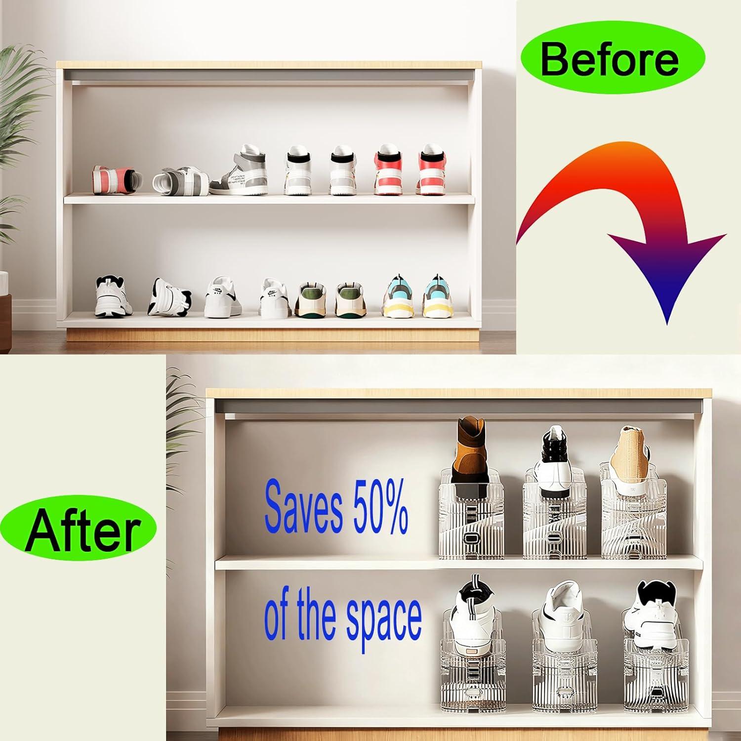 Organizador de Zapatos Euberla 12PACK Ajustable Transparente