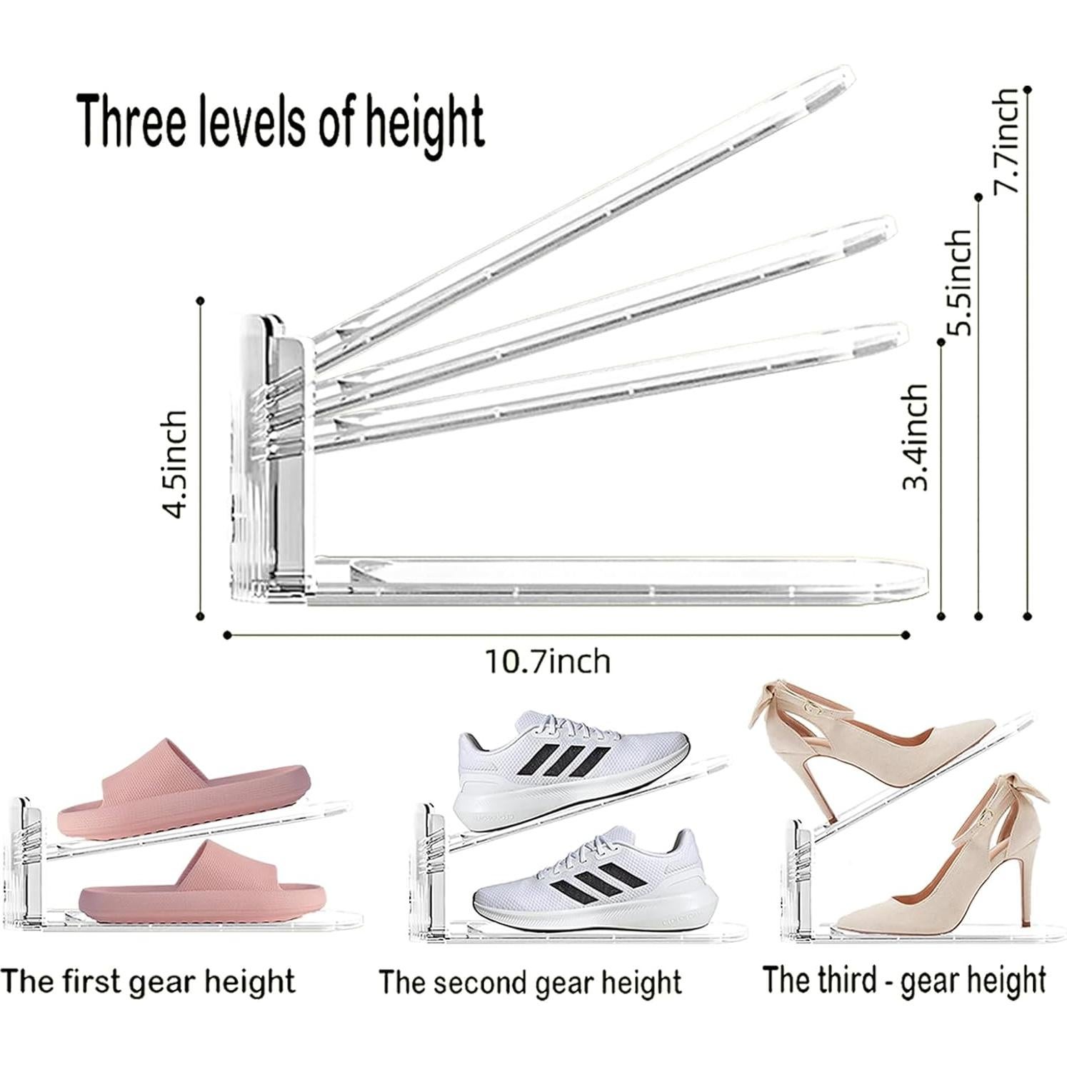 Organizador de Zapatos Euberla 12PACK Ajustable Transparente