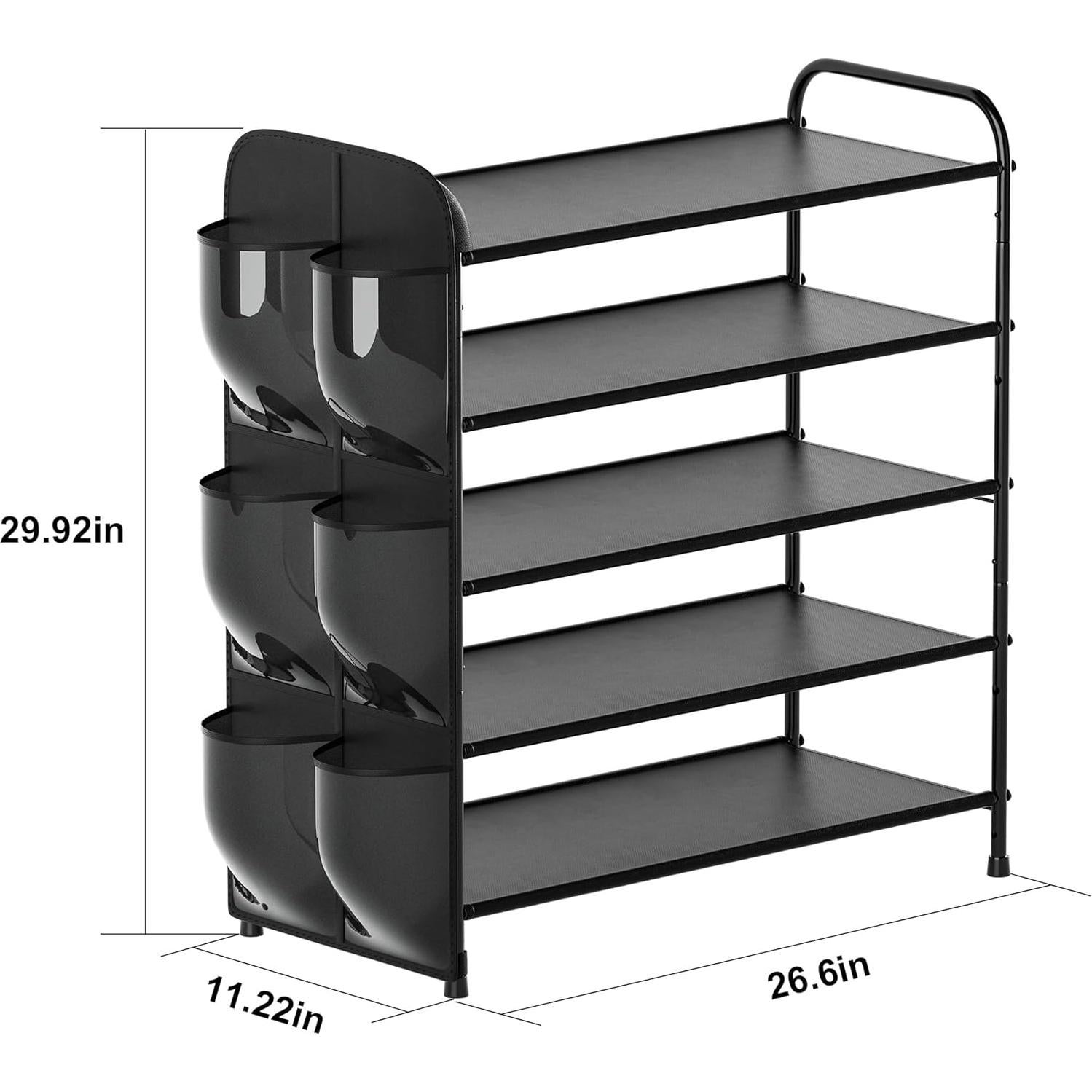 Estante para Zapatos Housen Solutions Negro 5 Niveles 20-25 Pares