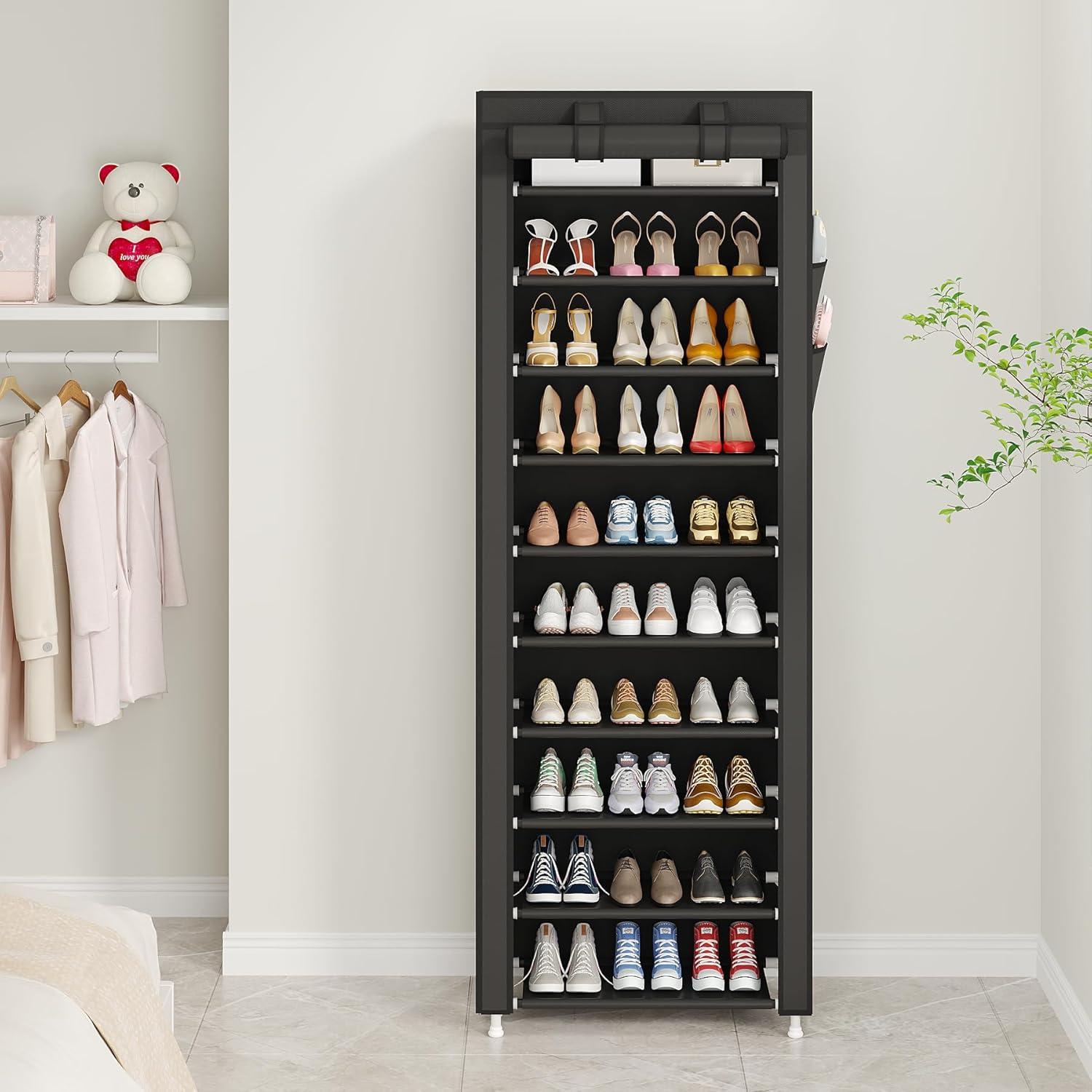 Estante para Zapatos UDEAR 10 Niveles Negro Apilable 178 cm