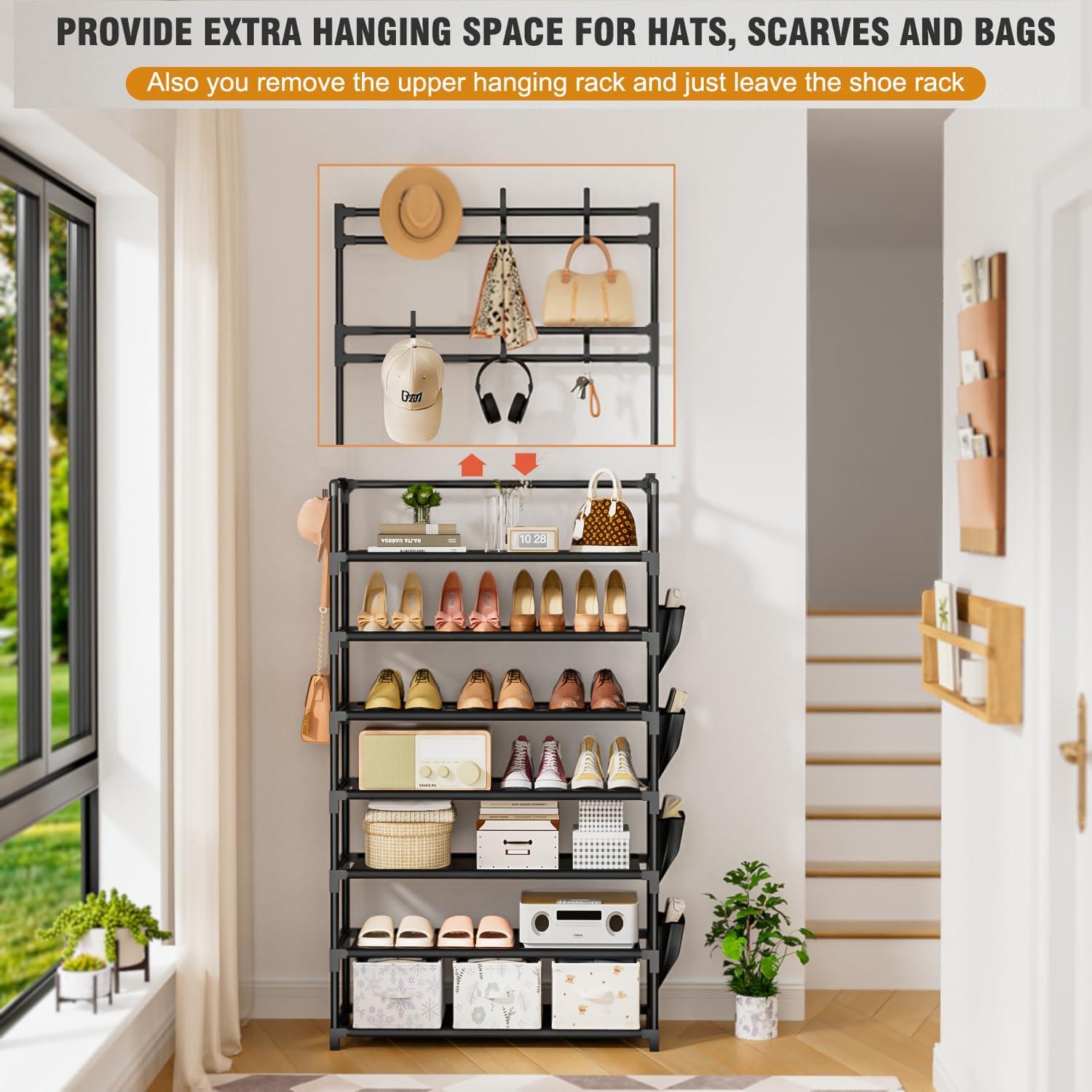 Estante para Zapatos OYREL 7 Niveles Negro 60x166cm