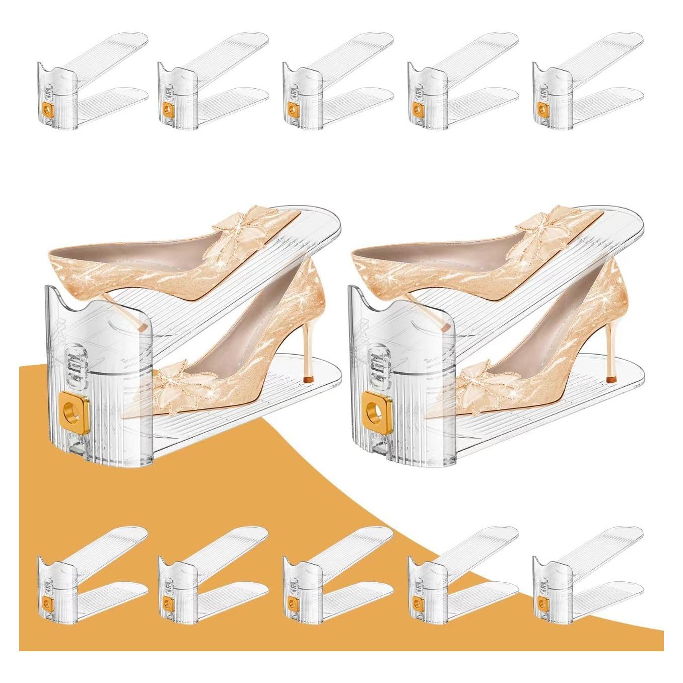 Organizador de Zapatos Apilable FENRUNXU 12 Pack Transparente