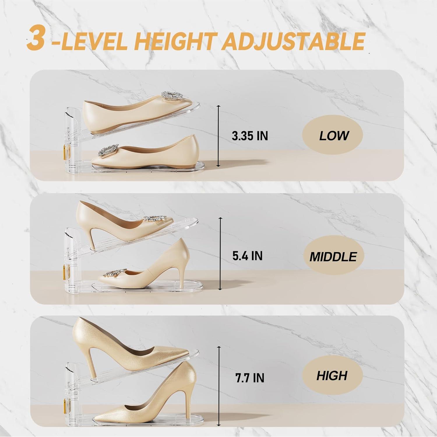 Organizador de Zapatos Apilable FENRUNXU 12 Pack Transparente