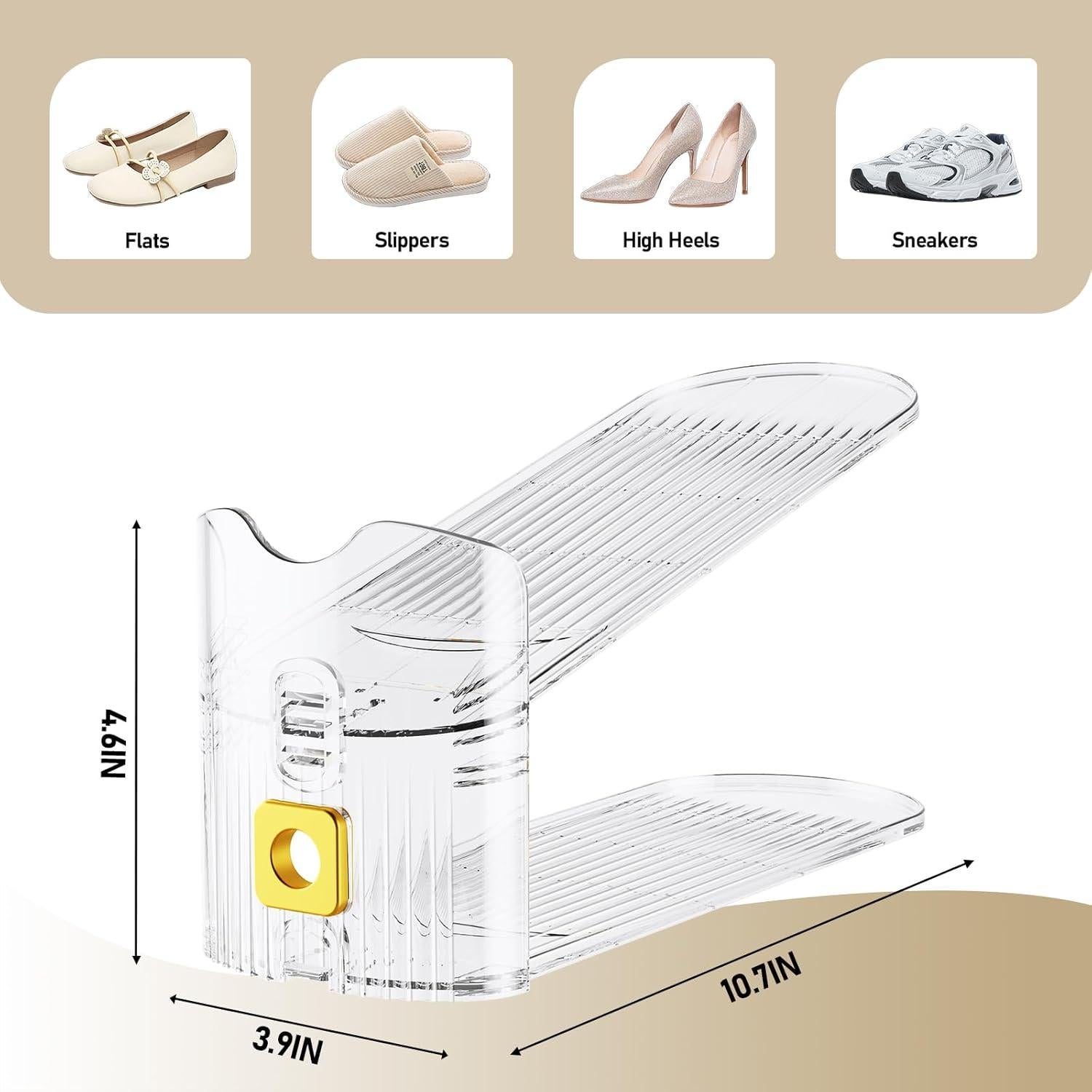 Organizador de Zapatos Apilable FENRUNXU 12 Pack Transparente