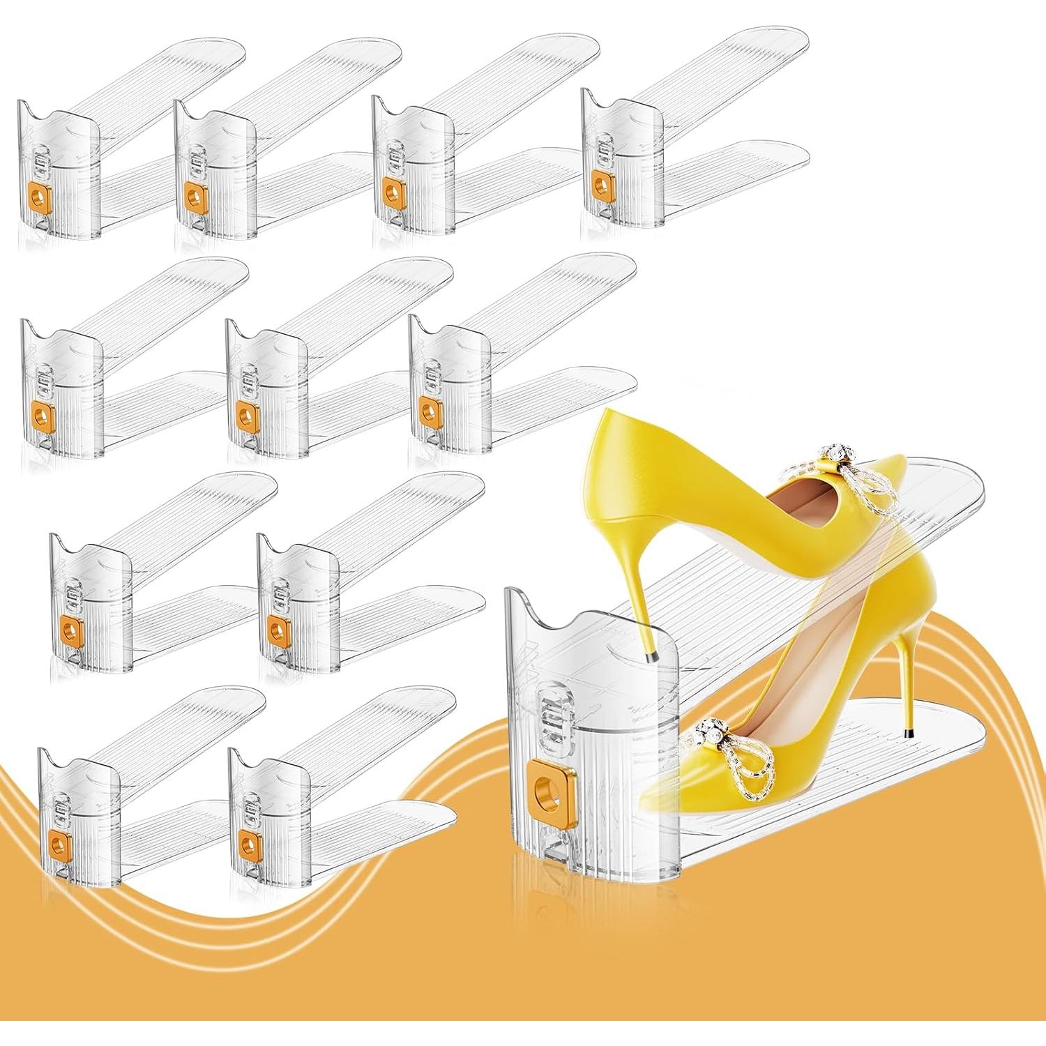 Organizador de Zapatos Apilable FENRUNXU 12 Pack Transparente