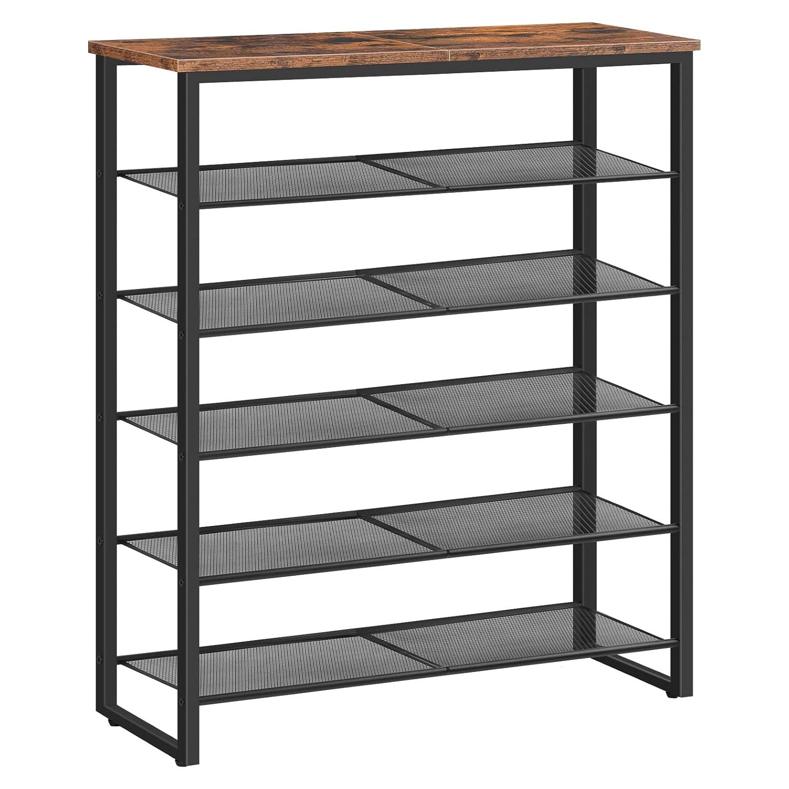 Estante para Zapatos HOOBRO 6 Niveles Marrón Rústico 75x28.4x92 cm