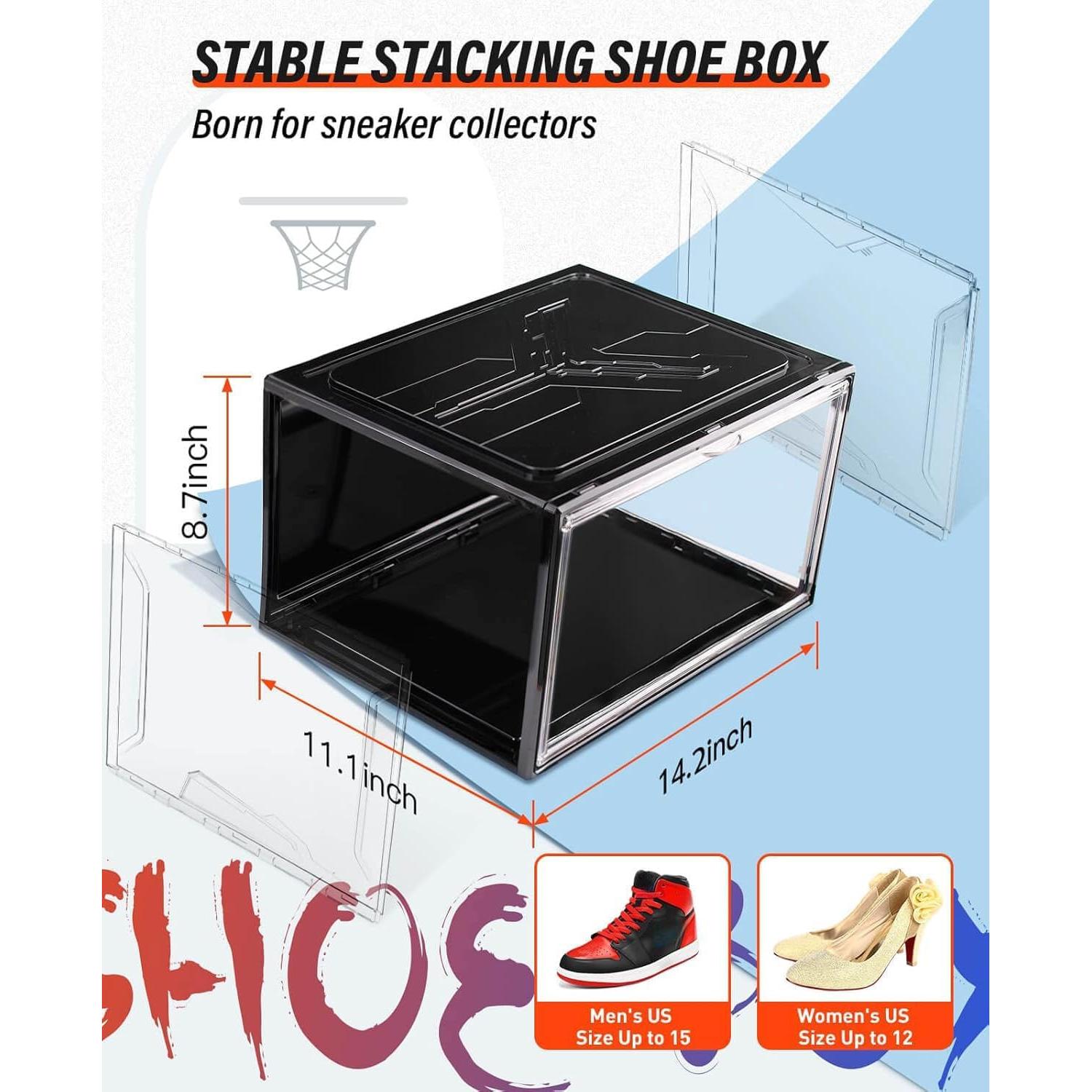 Cajas de Zapatos KDOR Transparentes Apilables 10 Piezas