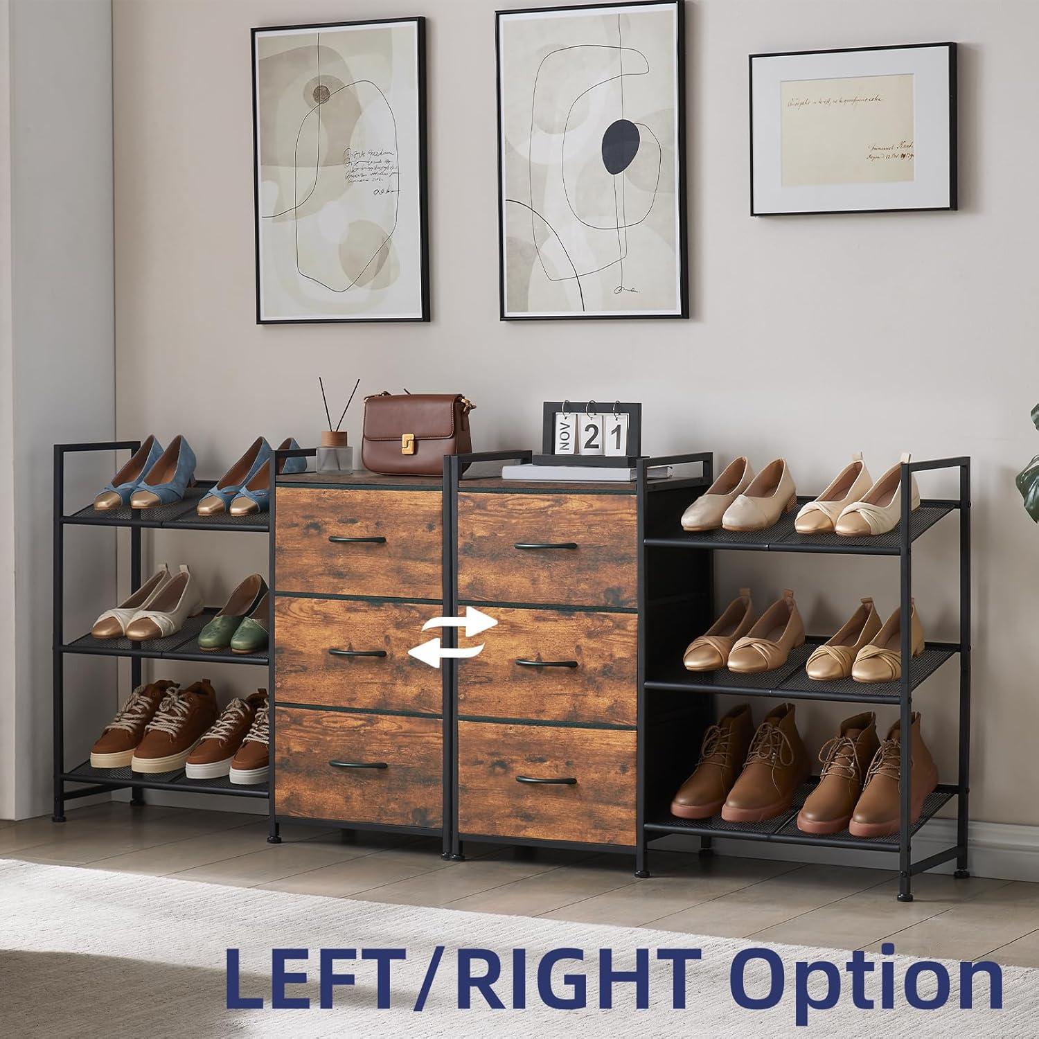 Estante para zapatos Somdot 3 niveles con 3 cajones madera