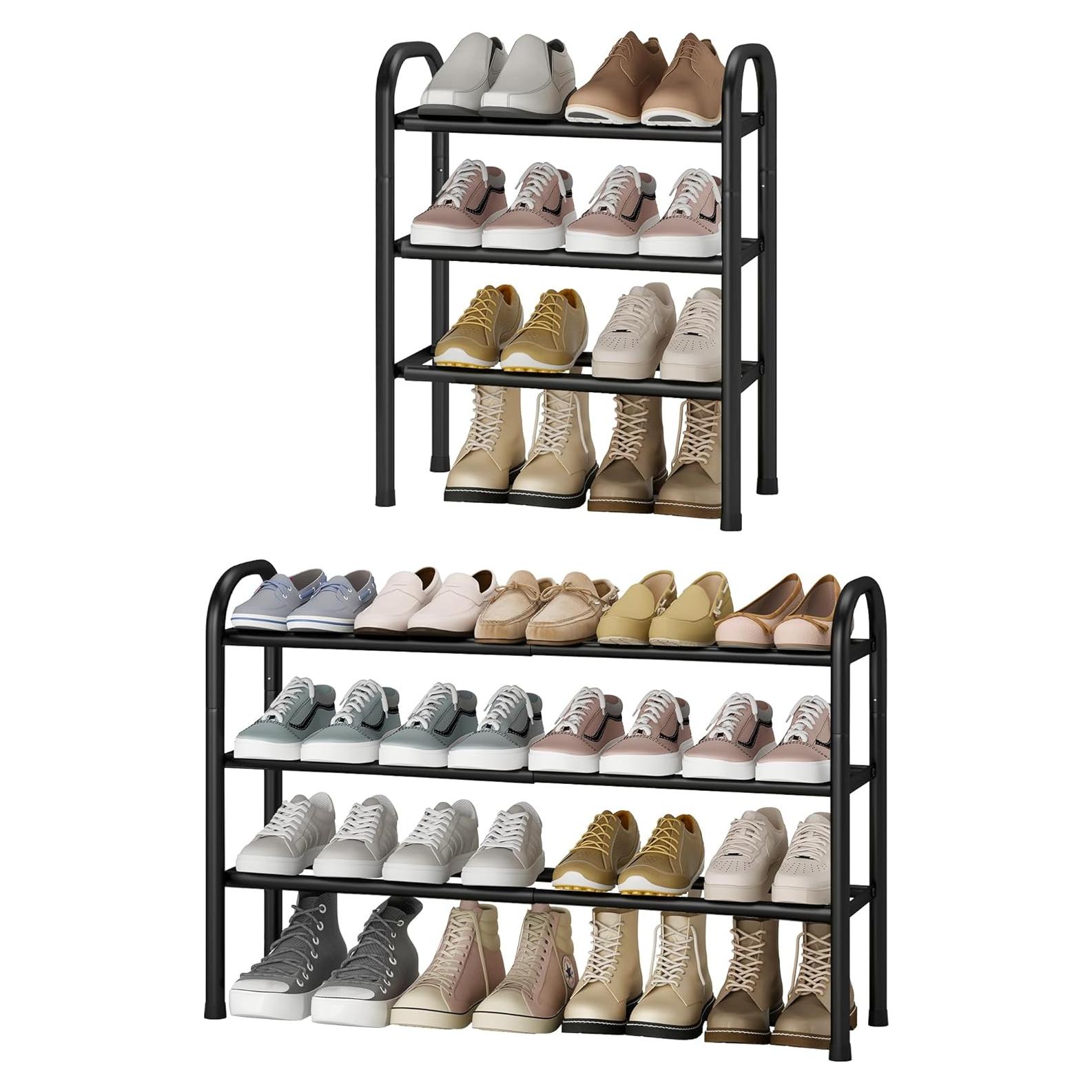 Estante de Zapatos Expandible STO STO 3 Niveles Negro