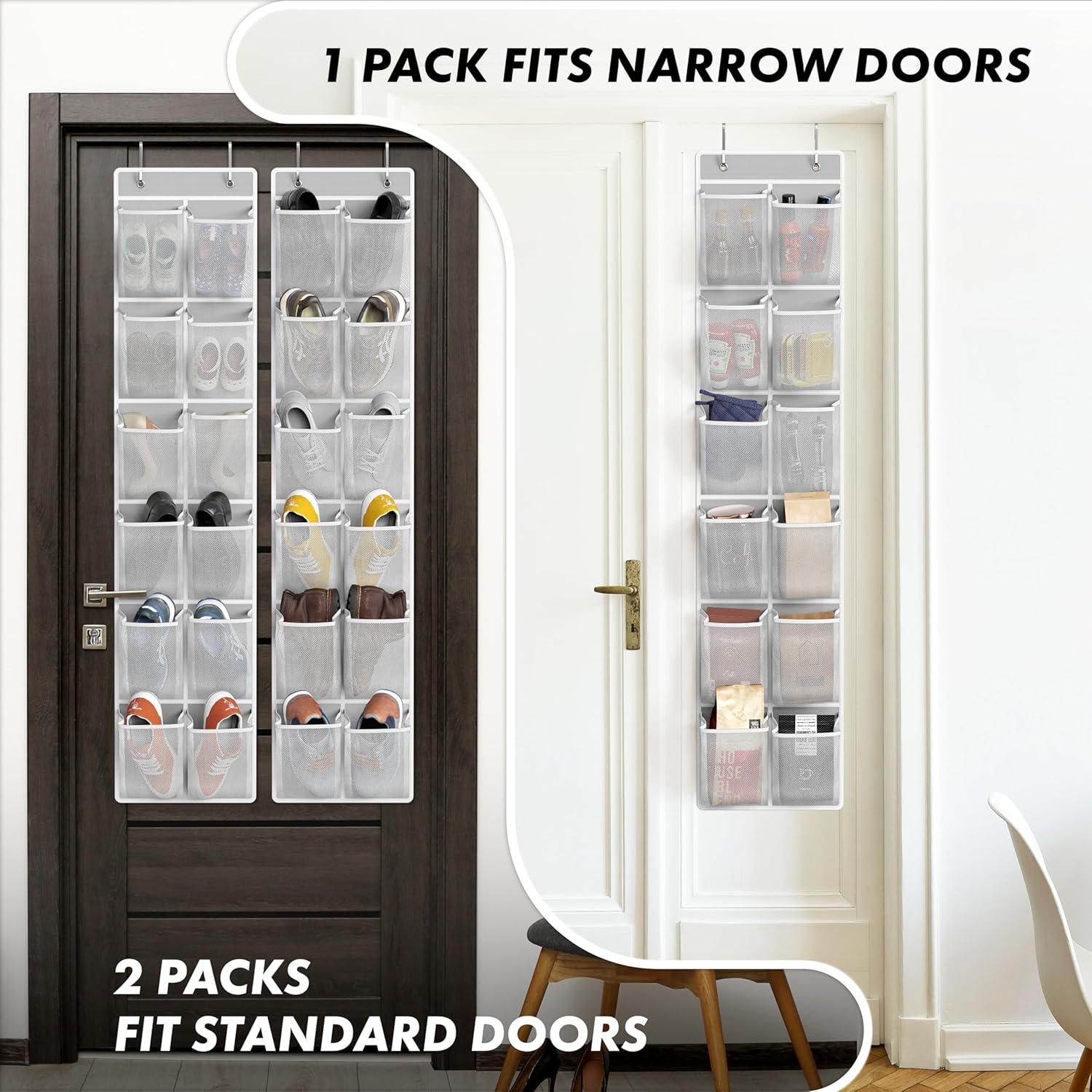 Organizador de Zapatos Colgante Simple Houseware 24 Bolsillos Gris