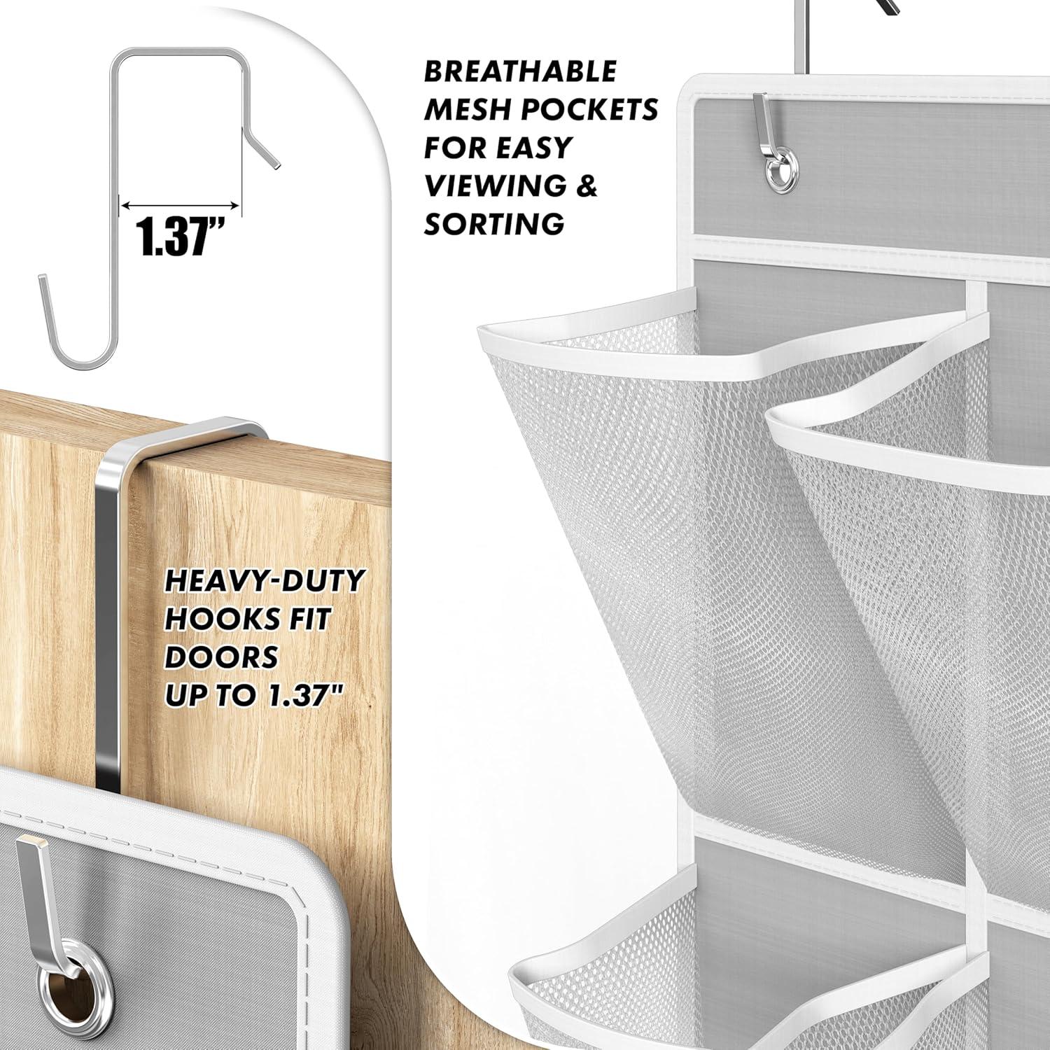 Organizador de Zapatos Colgante Simple Houseware 24 Bolsillos Gris