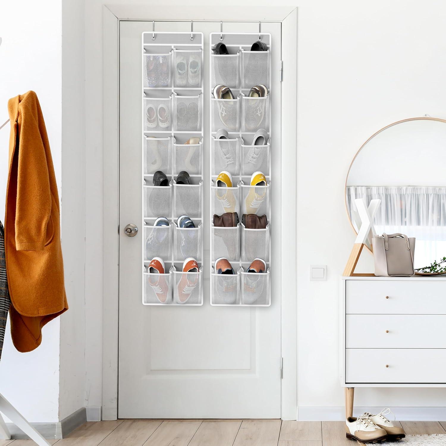 Organizador de Zapatos Colgante Simple Houseware 24 Bolsillos Gris