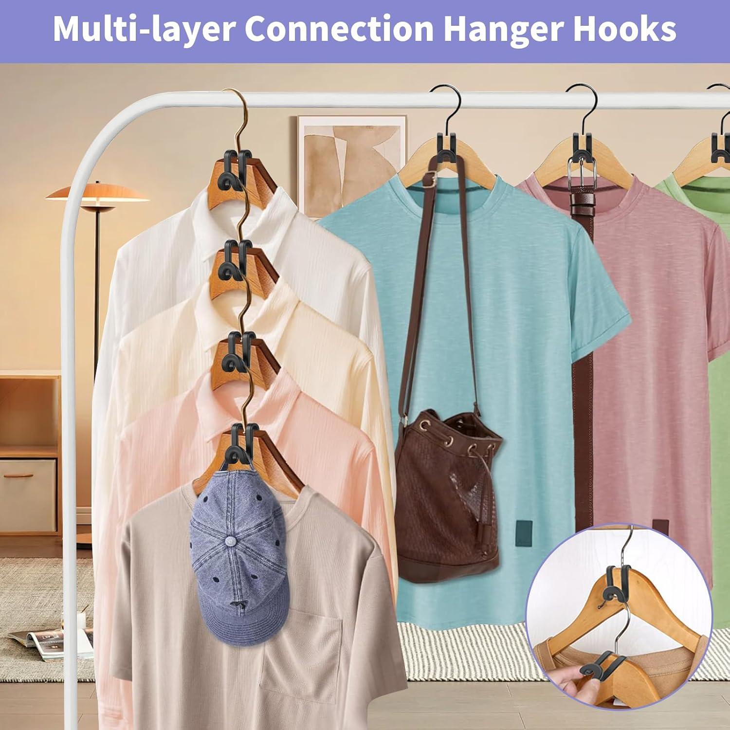 Conjunto de Ganchos Ahorra Espacio BATHRINS 63 Pcs Negro