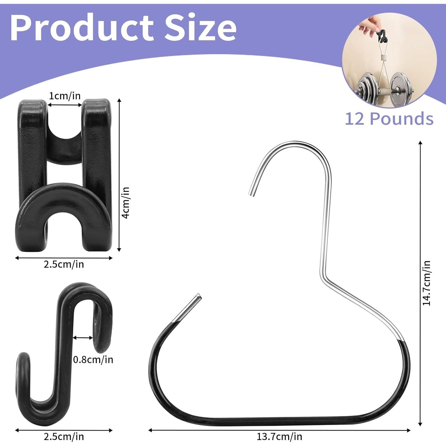 Conjunto de Ganchos Ahorra Espacio BATHRINS 63 Pcs Negro