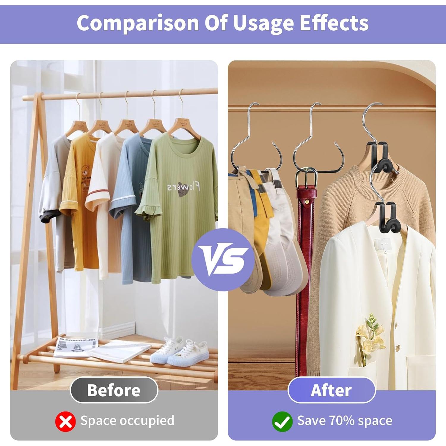 Conjunto de Ganchos Ahorra Espacio BATHRINS 63 Pcs Negro