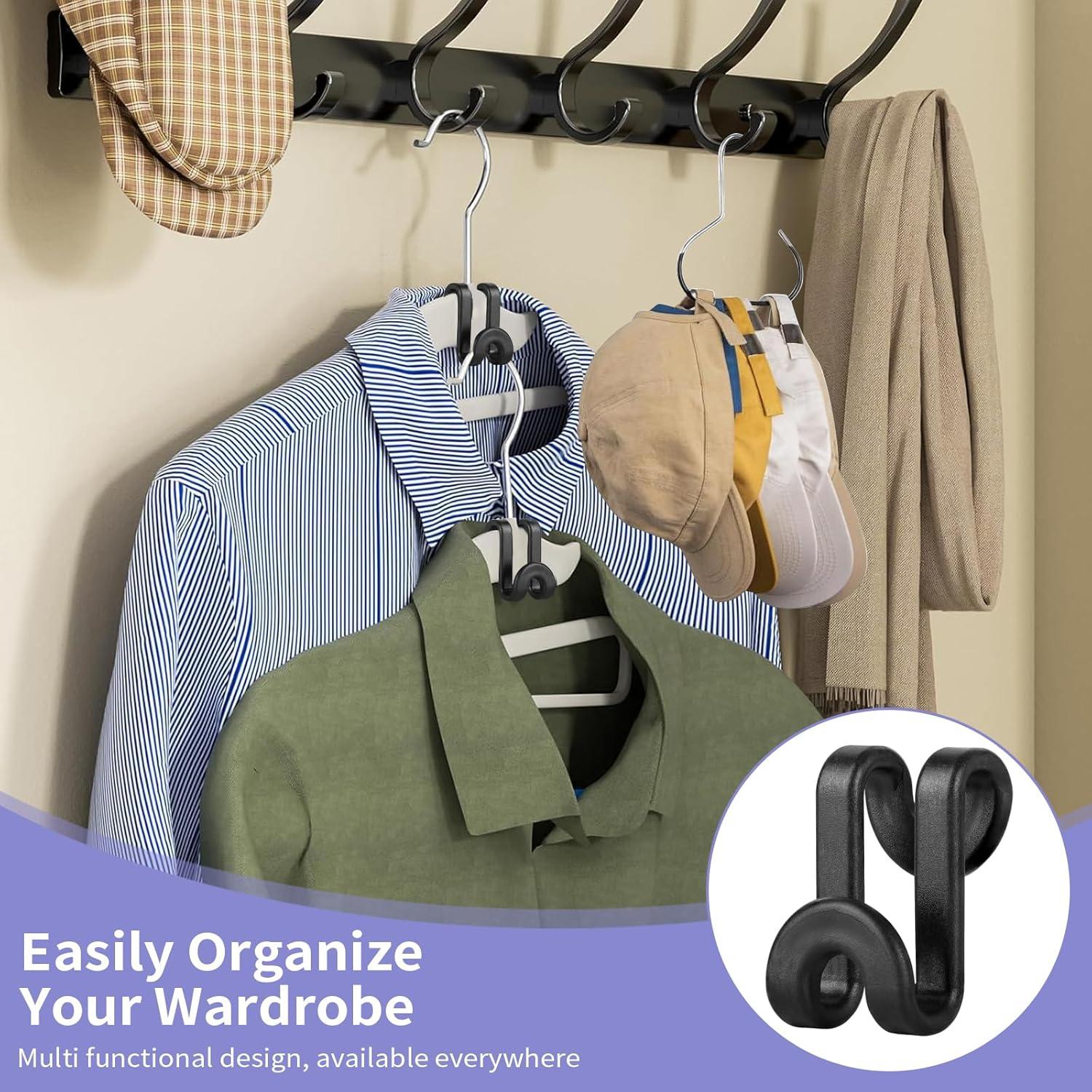 Conjunto de Ganchos Ahorra Espacio BATHRINS 63 Pcs Negro