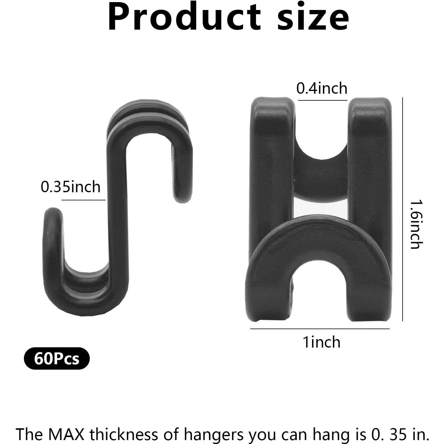 60 Ganchos Conectores Transparentes Hongliang para Perchas