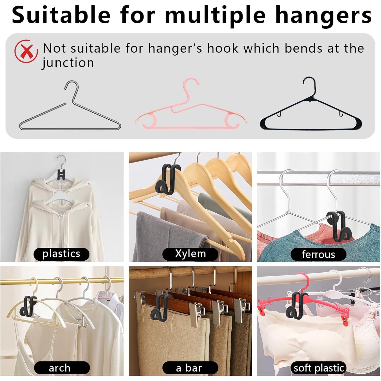 60 Ganchos Conectores Transparentes Hongliang para Perchas