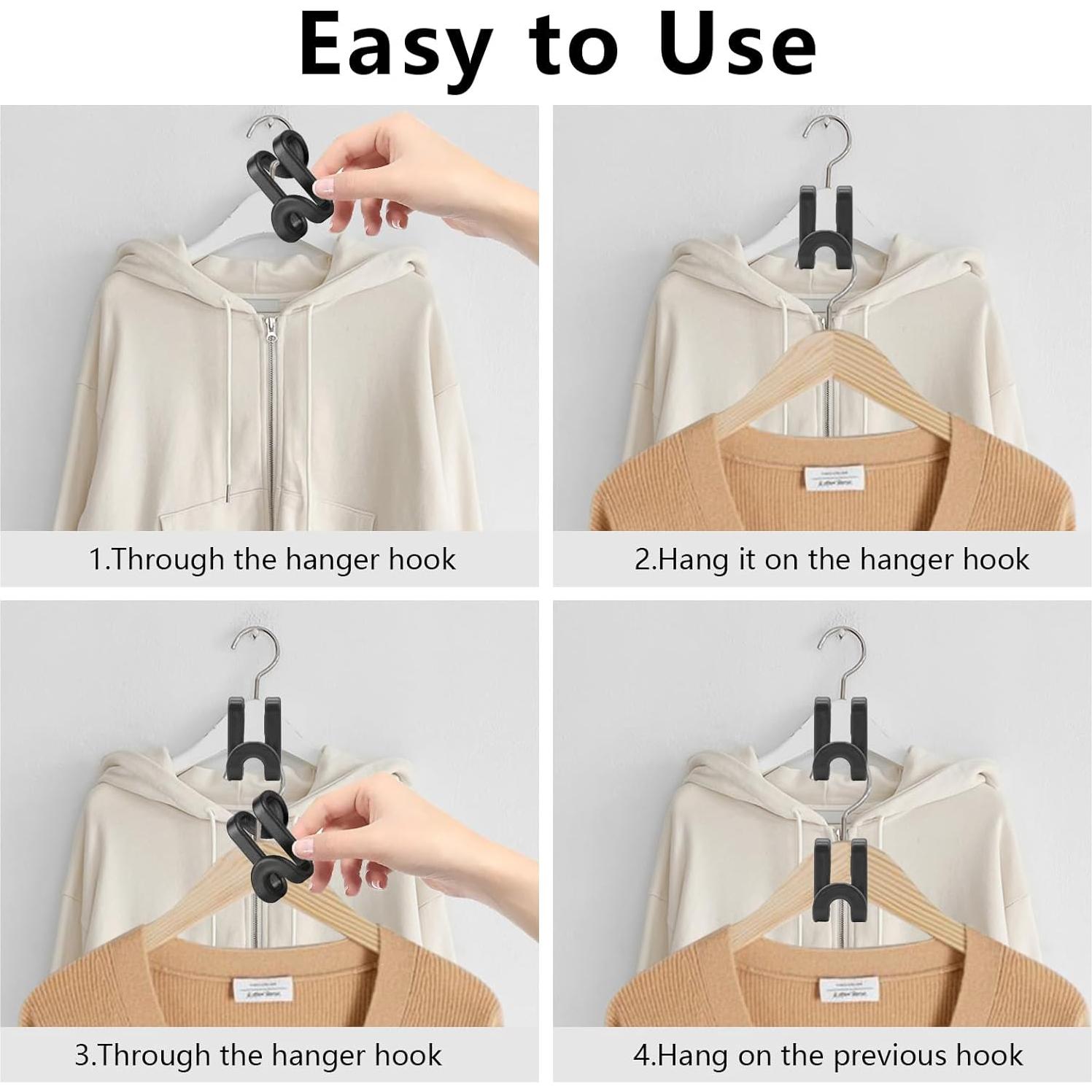 60 Ganchos Conectores Transparentes Hongliang para Perchas