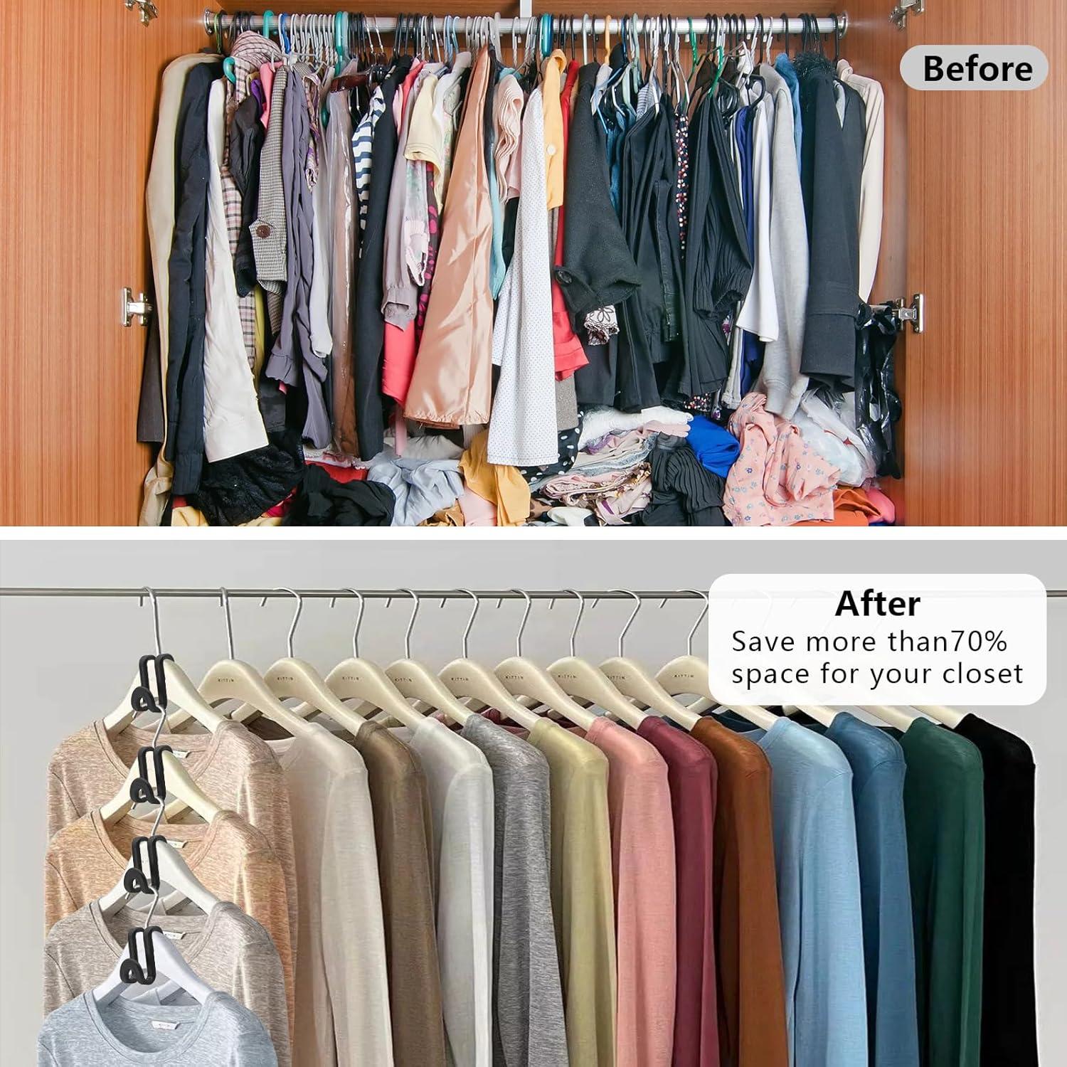 60 Ganchos Conectores Transparentes Hongliang para Perchas