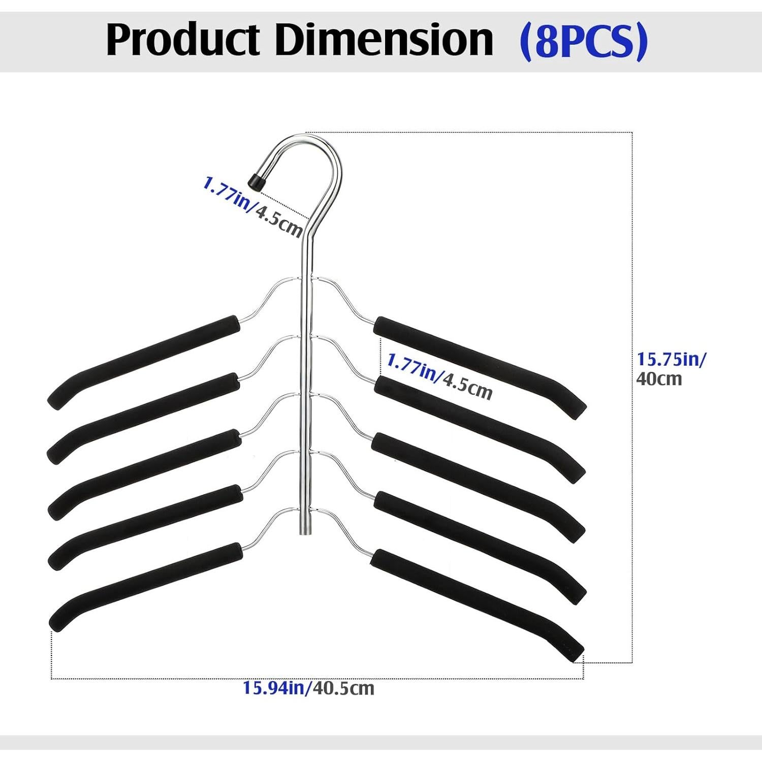 Perchas Antideslizantes Ripeng 8 Pcs Metal 5 en 1 Ahorra Espacio