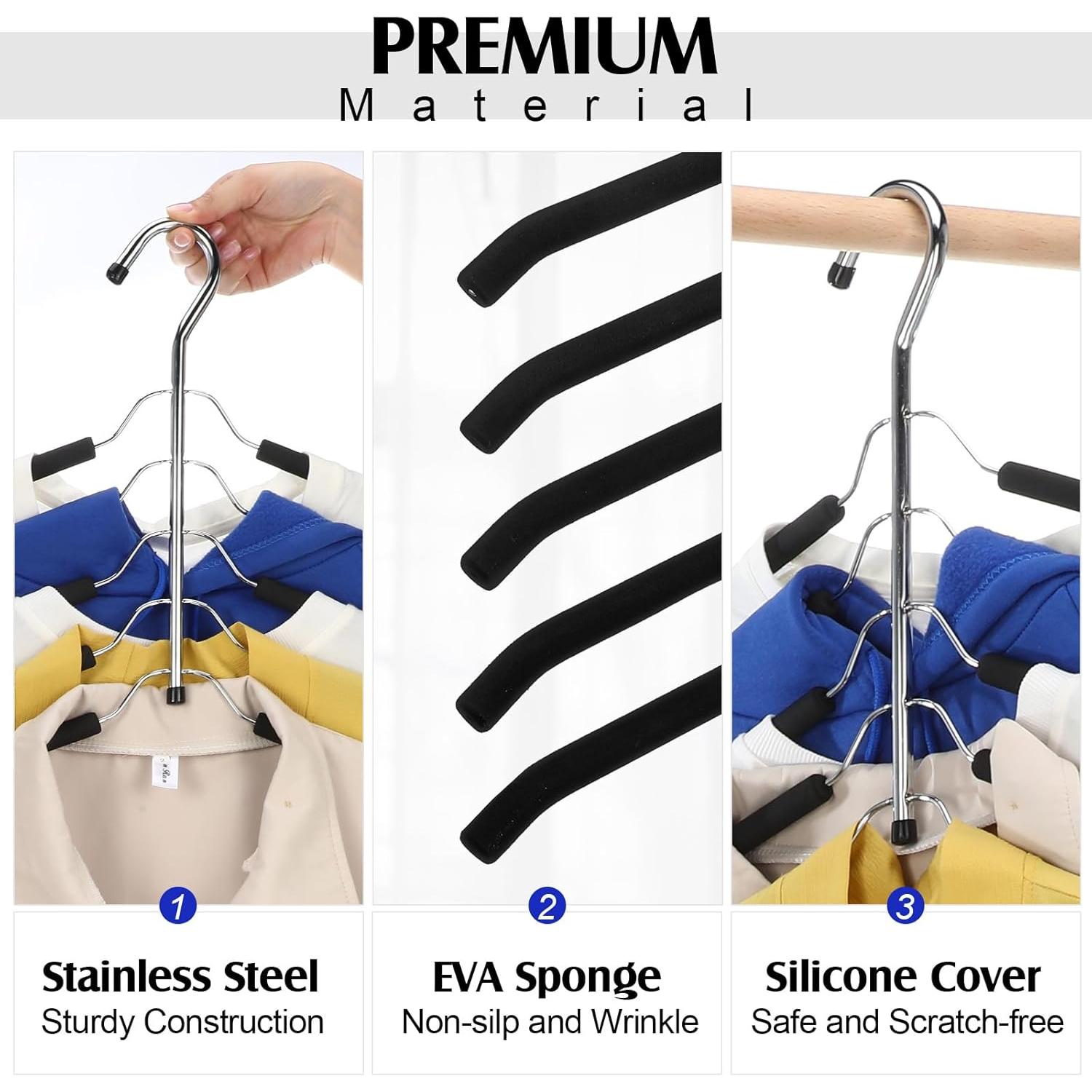 Perchas Antideslizantes Ripeng 8 Pcs Metal 5 en 1 Ahorra Espacio