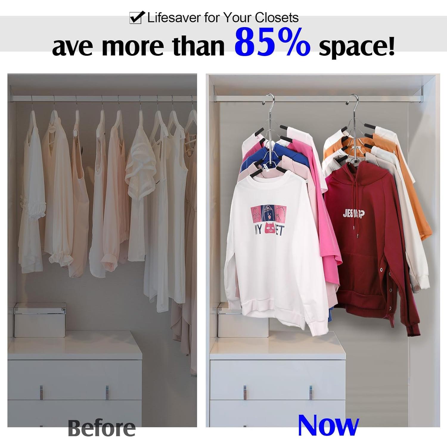 Perchas Antideslizantes Ripeng 8 Pcs Metal 5 en 1 Ahorra Espacio