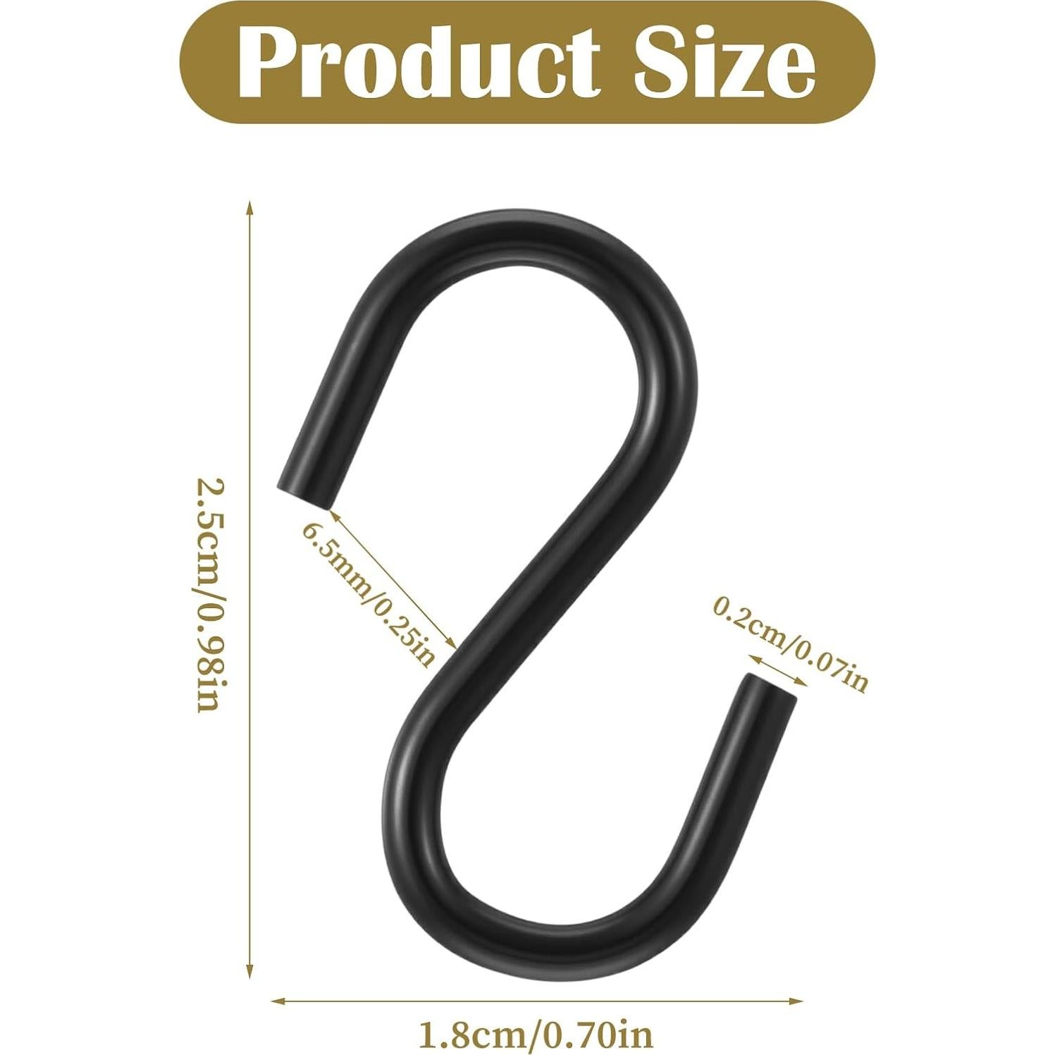 50 Ganchos S Mini de Acero Inoxidable 2.5 cm para Manualidades