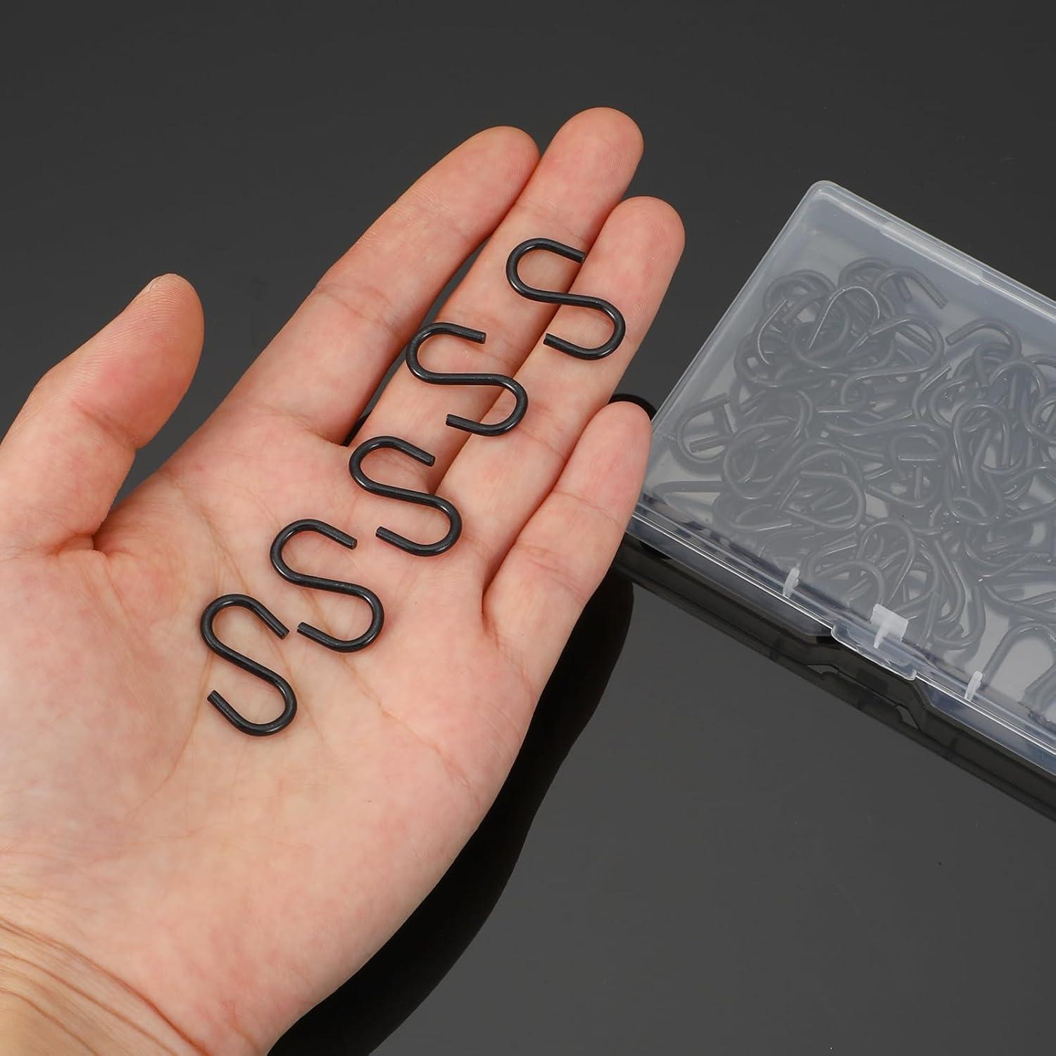 50 Ganchos S Mini de Acero Inoxidable 2.5 cm para Manualidades