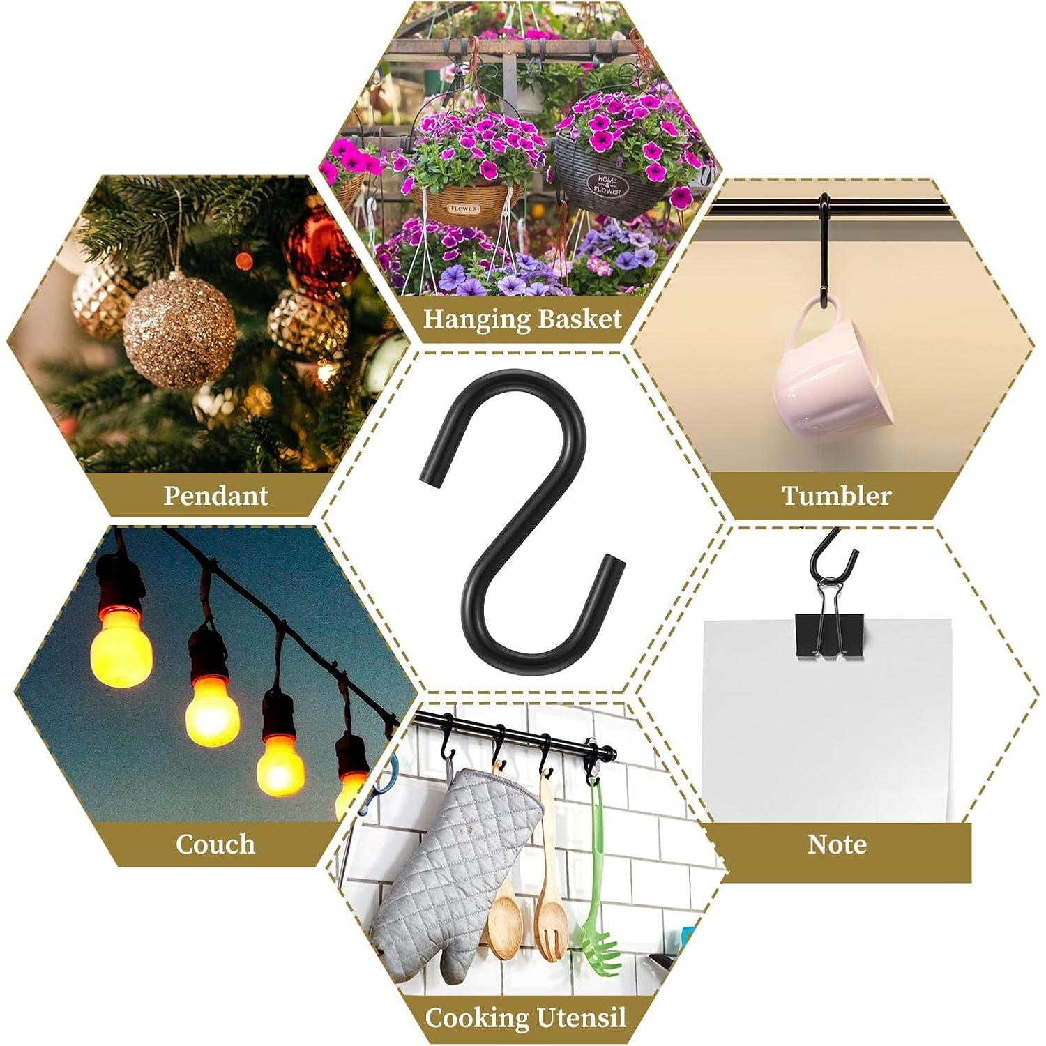 50 Ganchos S Mini de Acero Inoxidable 2.5 cm para Manualidades