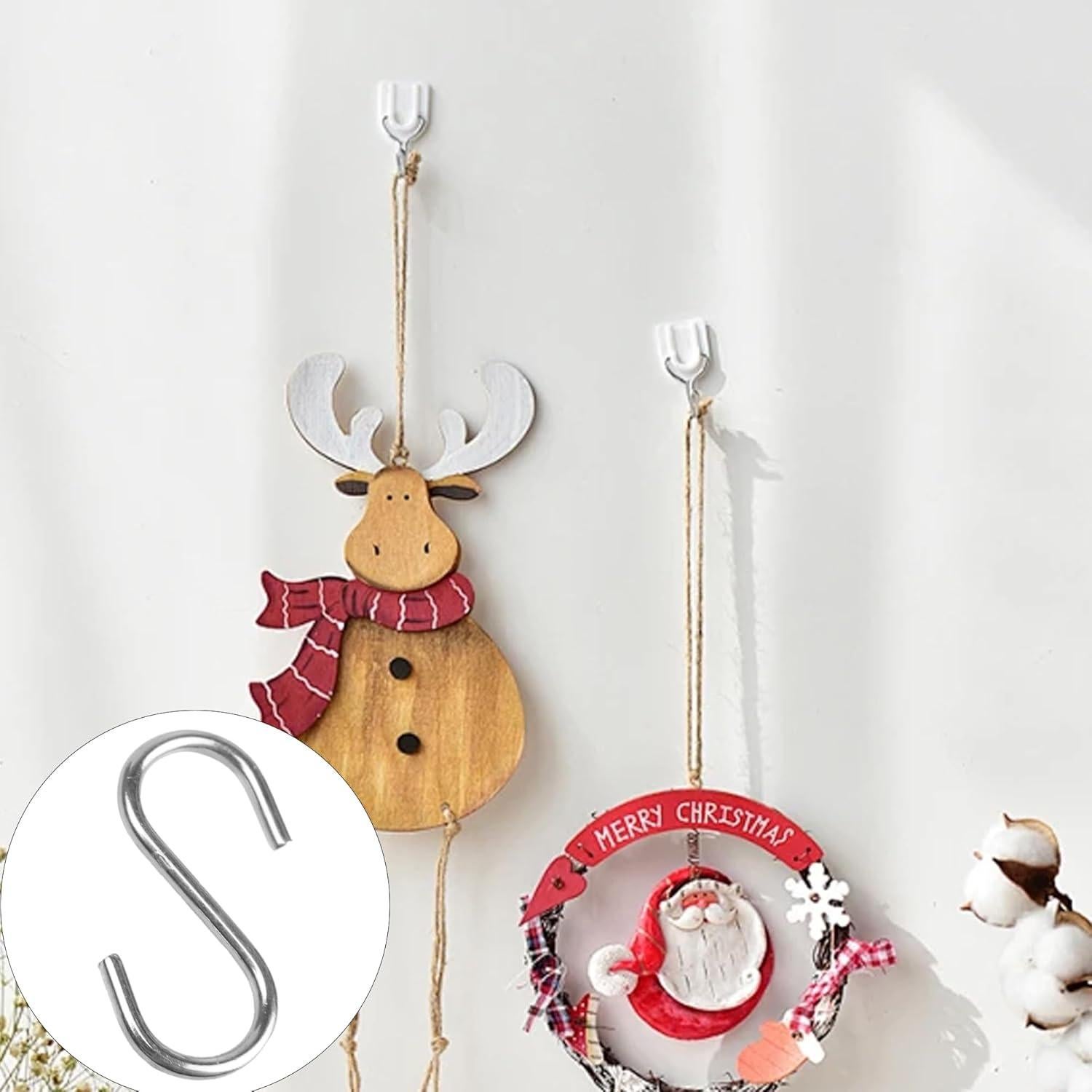 24 Ganchos en S de Acero Inoxidable AUXBC 4.76cm Alta Resistencia