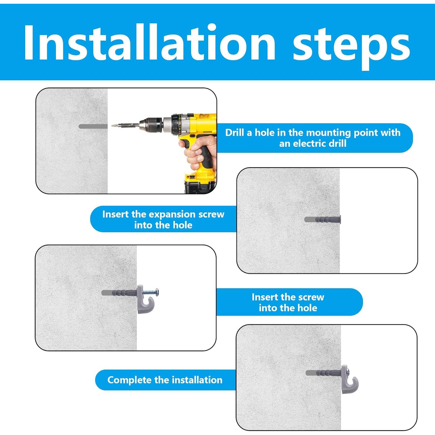 Clips de Pared Sfcddtlg 25 Pcs para Estantes de Alambre