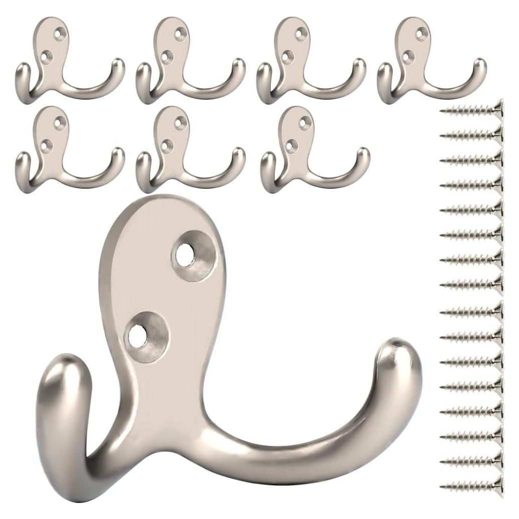 Ganchos de Abrigo Doble Punta IBosins 8 Pcs Plateado 18 kg