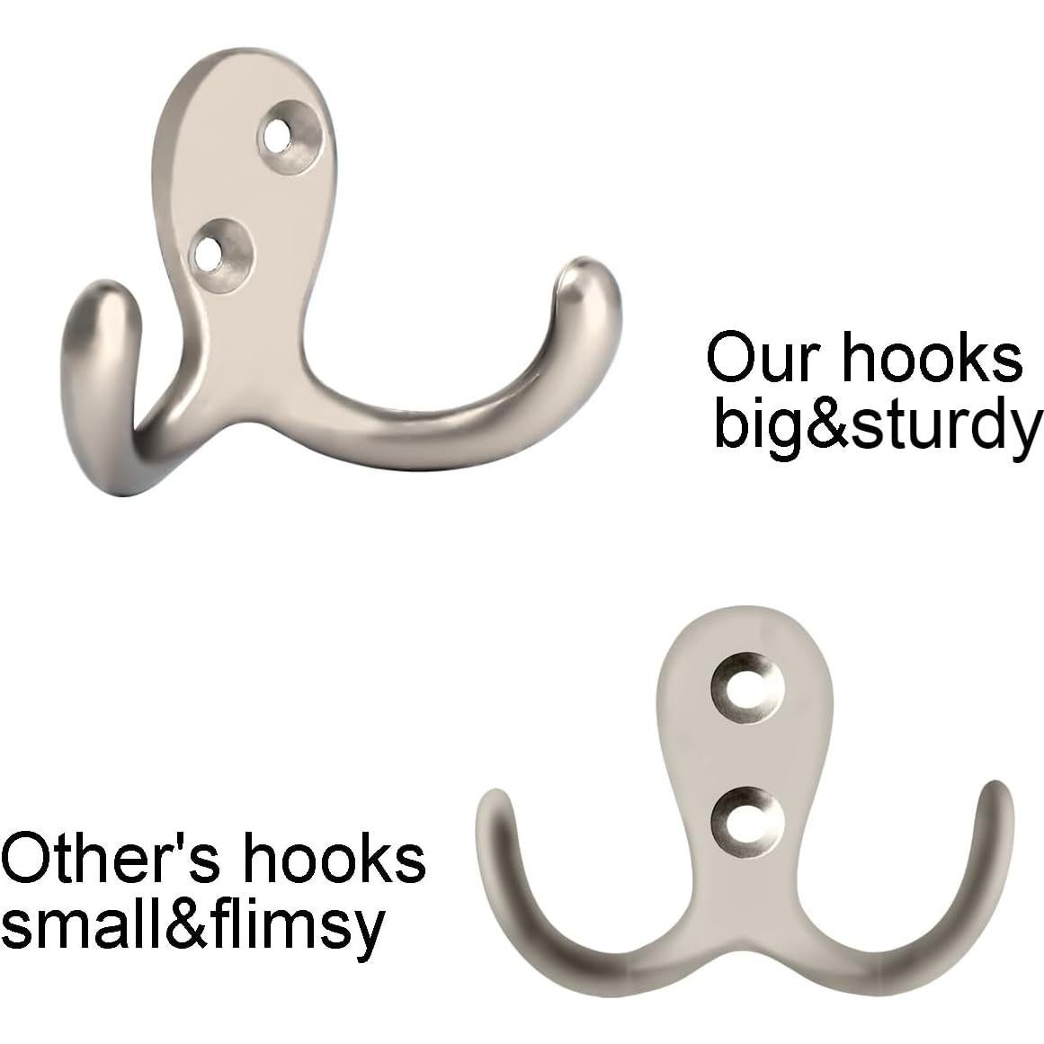 Ganchos de Abrigo Doble Punta IBosins 8 Pcs Plateado 18 kg