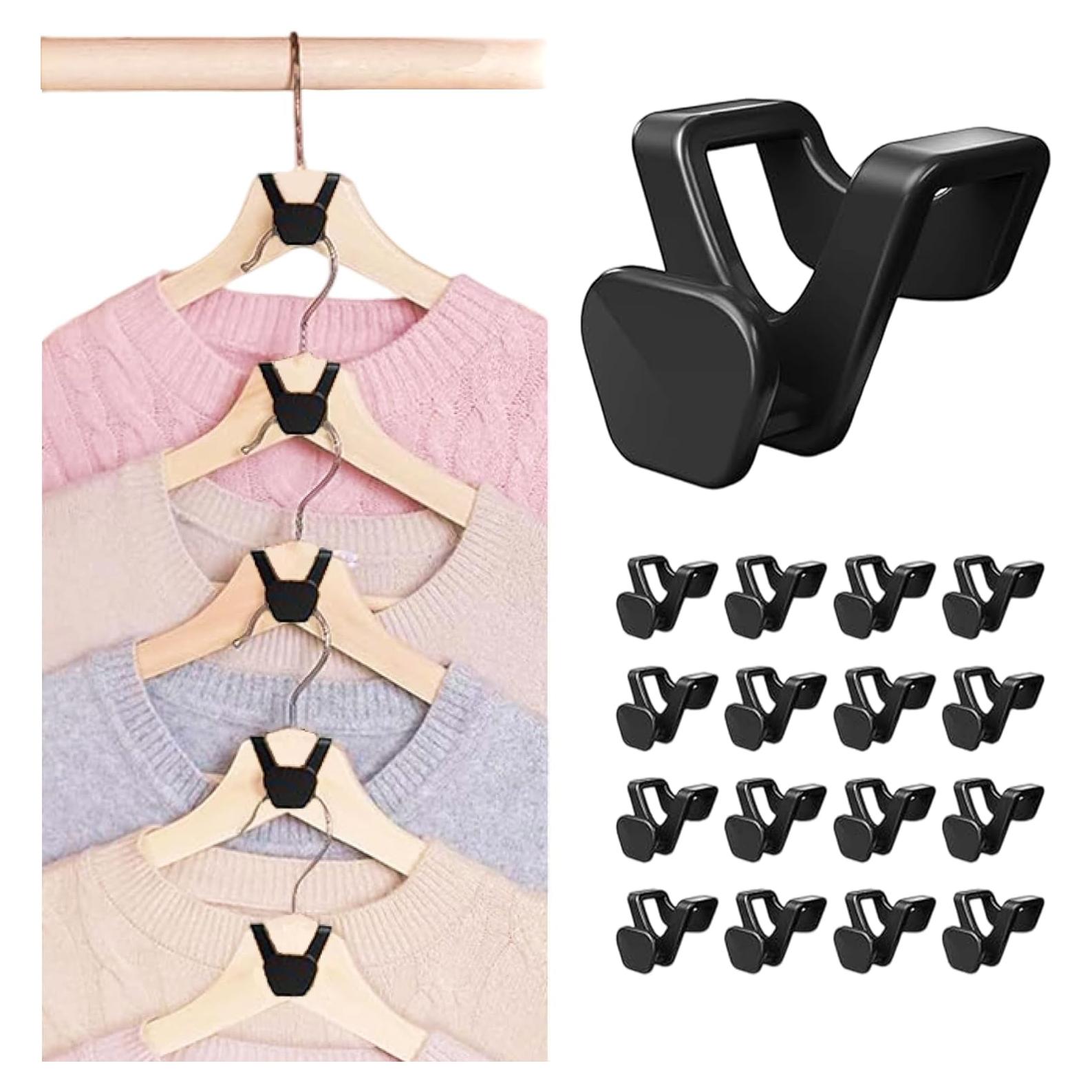 Ganchos Organizadores de Closet Avkoohum - 60 Piezas, Negro