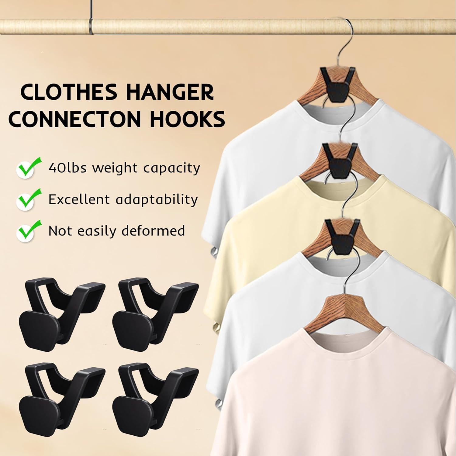 Ganchos Organizadores de Closet Avkoohum - 60 Piezas, Negro