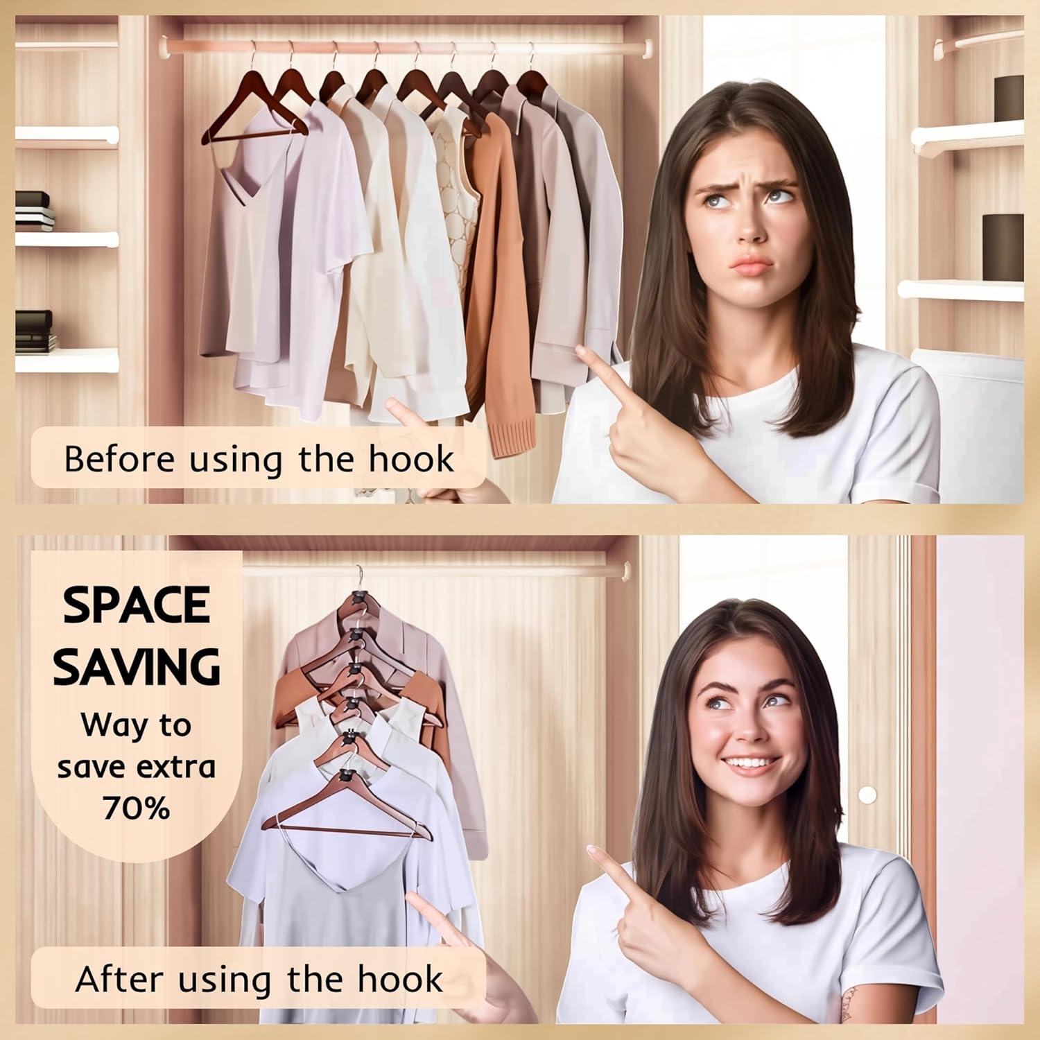 Ganchos Organizadores de Closet Avkoohum - 60 Piezas, Negro