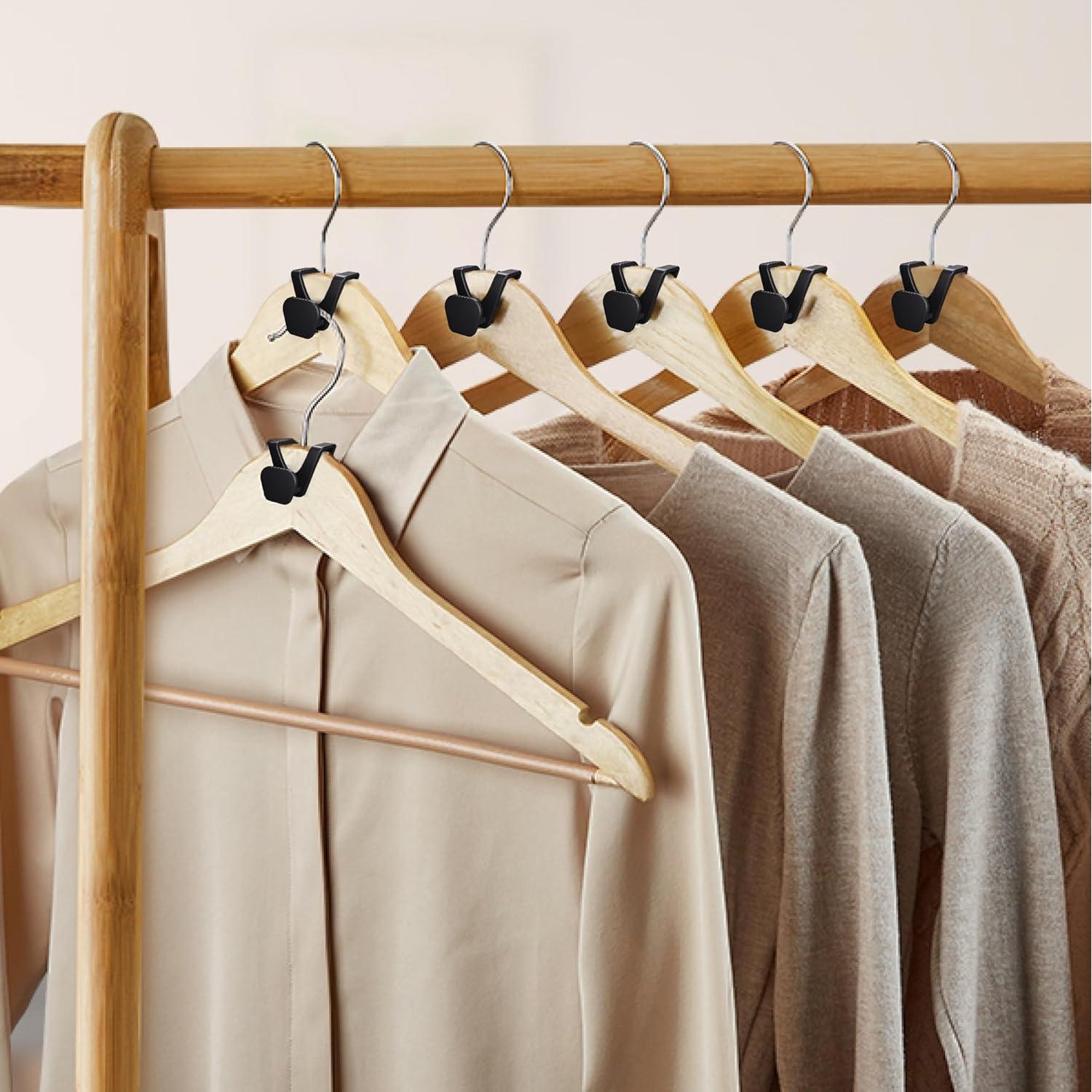 Ganchos Organizadores de Closet Avkoohum - 60 Piezas, Negro