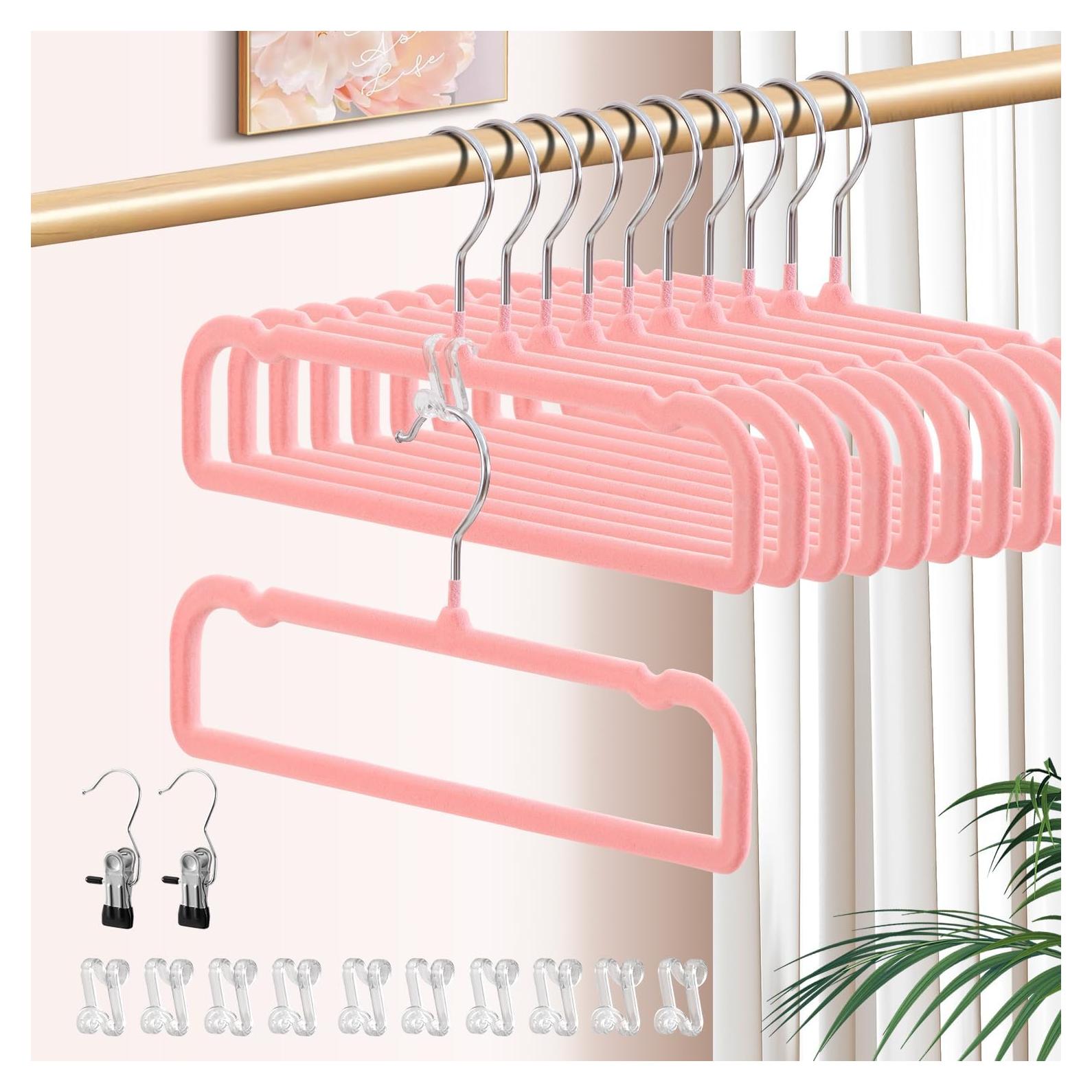 Perchas Antideslizantes HWAJAN Rosa 30 Piezas 35.56x16cm