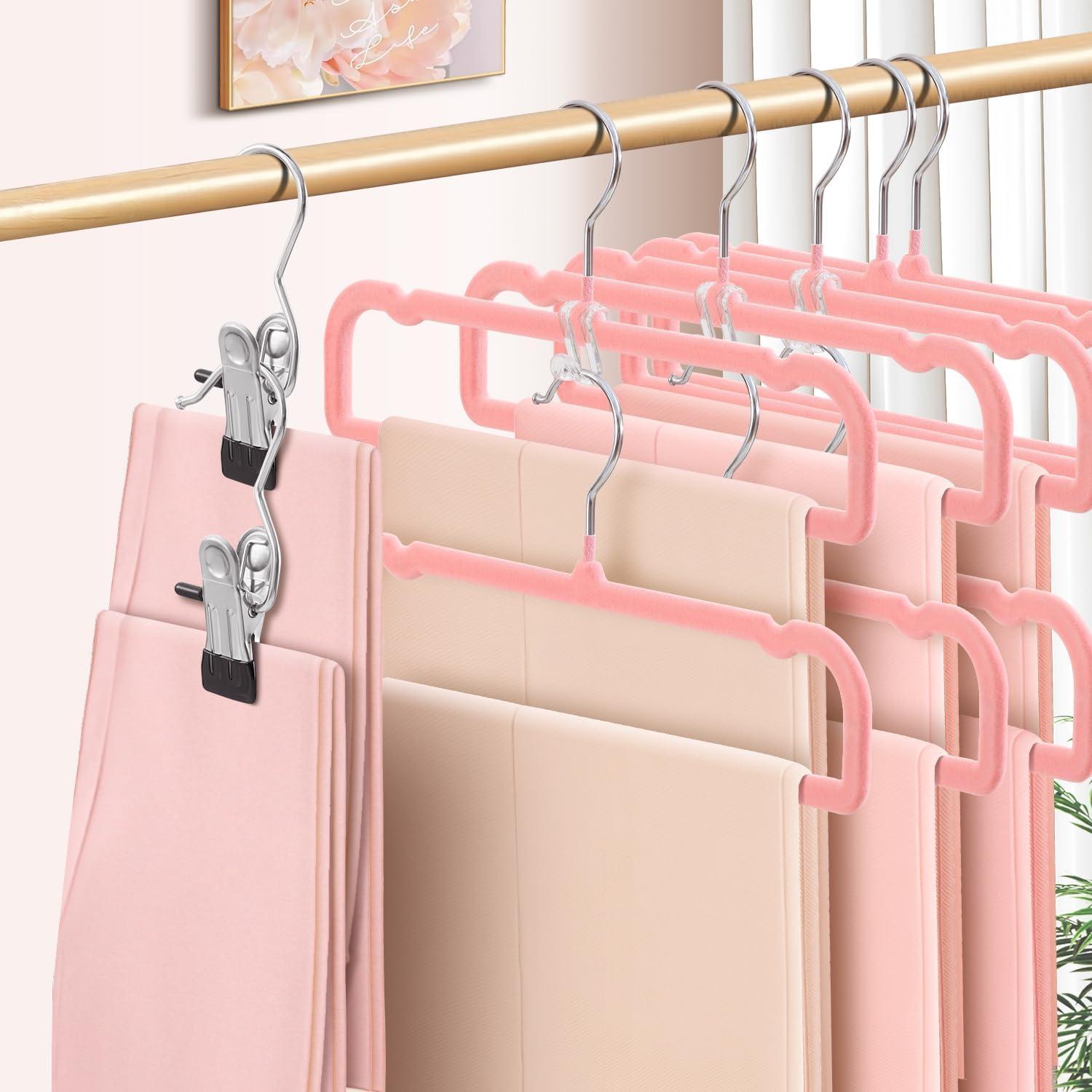 Perchas Antideslizantes HWAJAN Rosa 30 Piezas 35.56x16cm