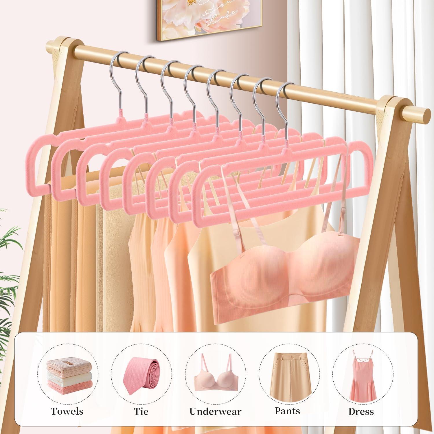 Perchas Antideslizantes HWAJAN Rosa 30 Piezas 35.56x16cm