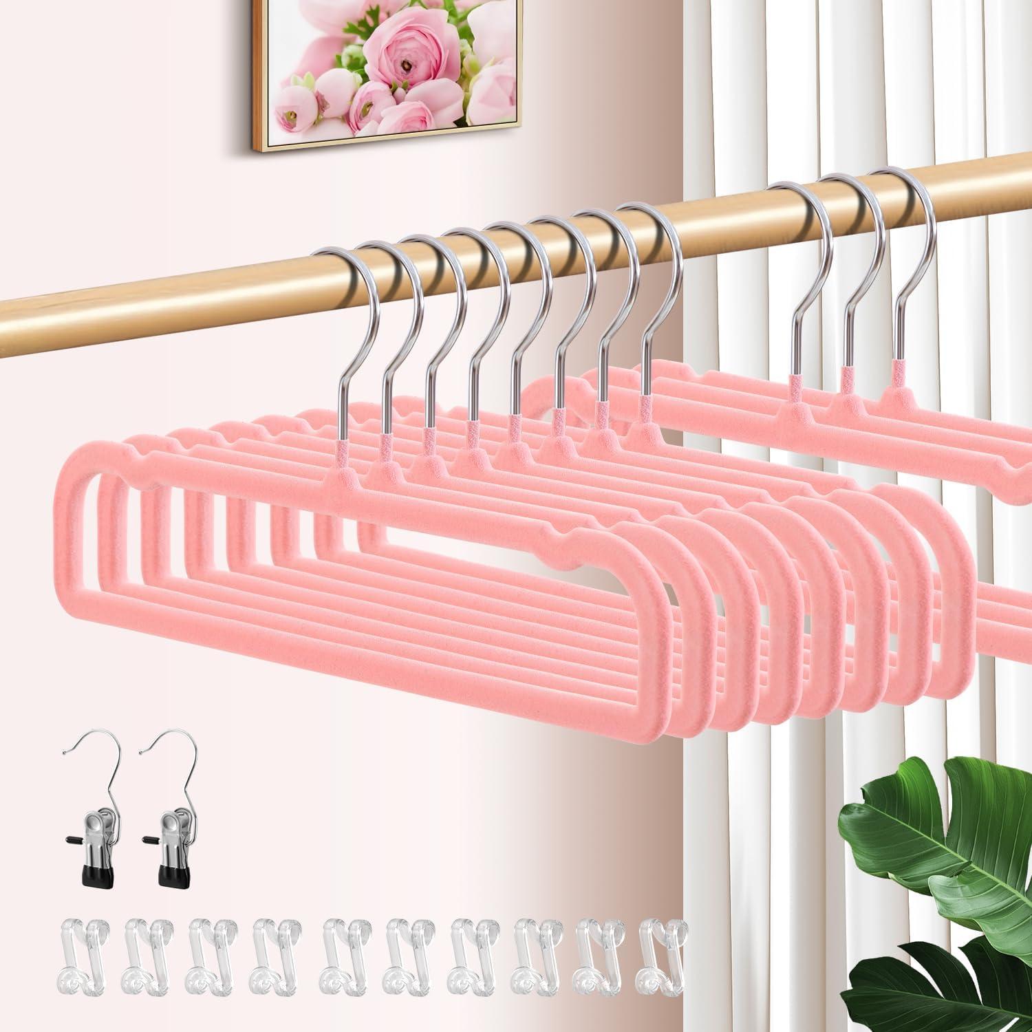 Perchas Antideslizantes HWAJAN Rosa 30 Piezas 35.56x16cm