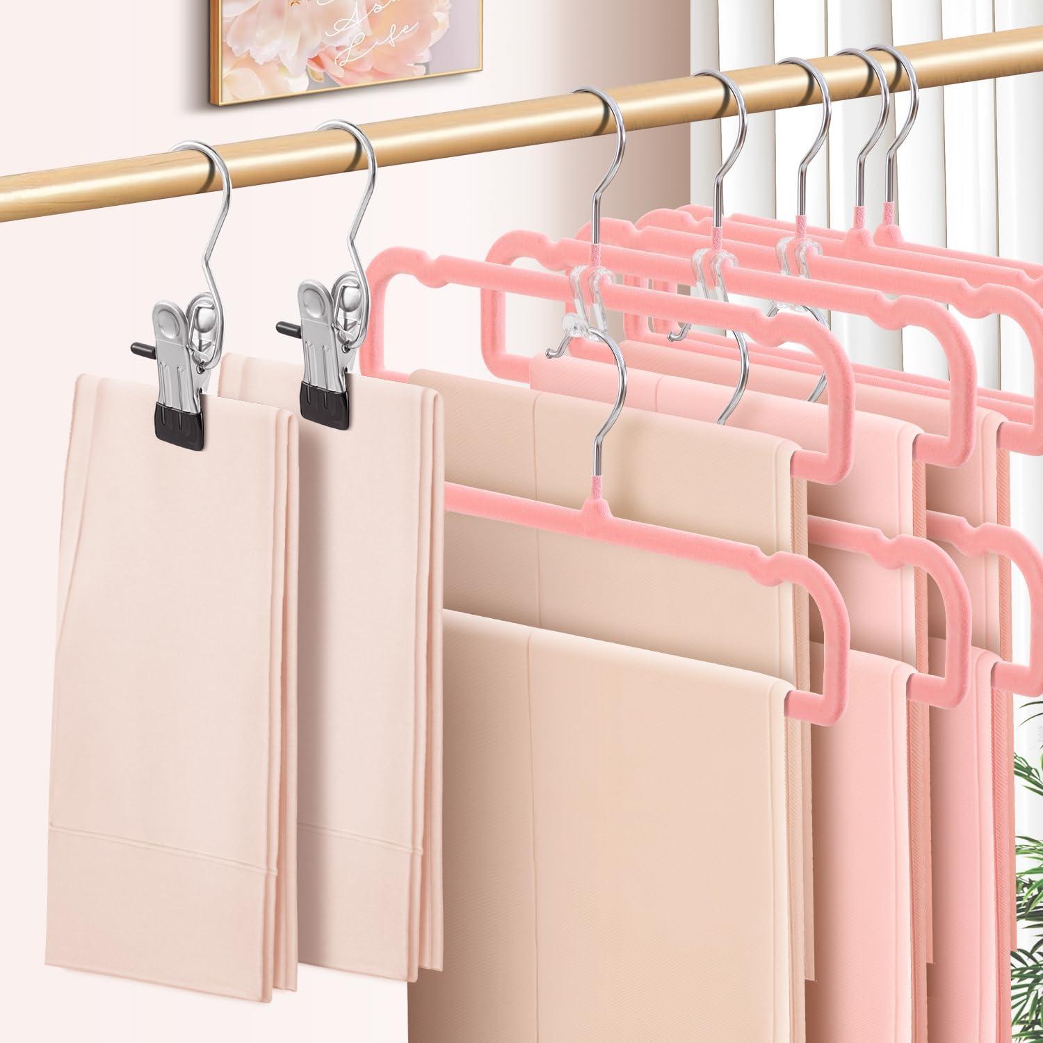 Perchas Antideslizantes HWAJAN Rosa 30 Piezas 35.56x16cm