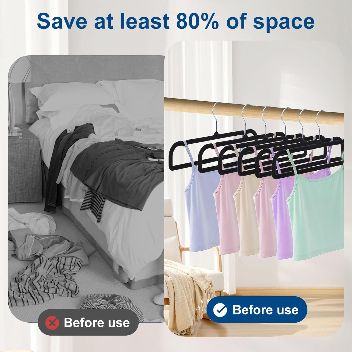 Perchas de Terciopelo Antideslizantes Meyeyaia - Paquete de 20