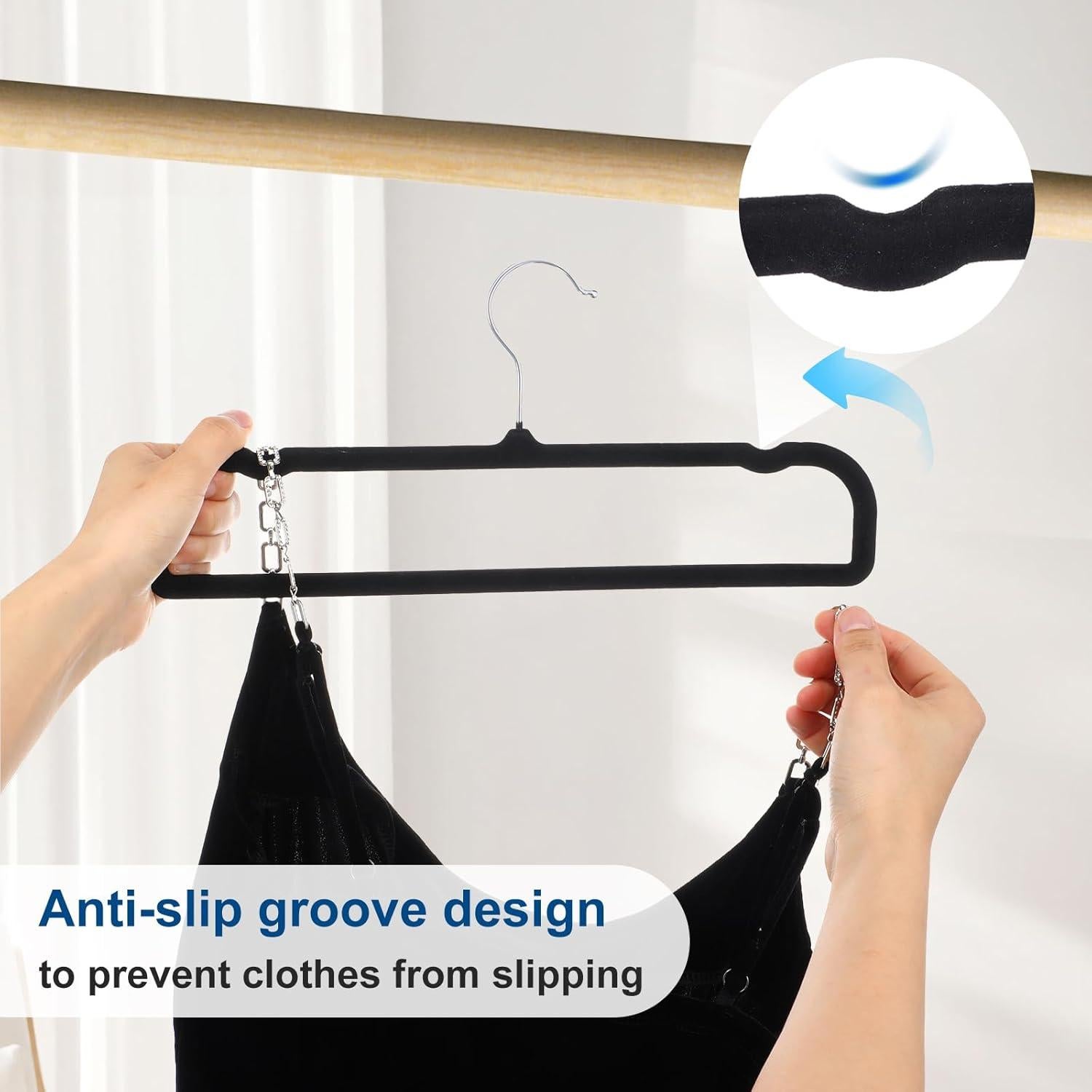 Perchas de Terciopelo Antideslizantes Meyeyaia - Paquete de 20