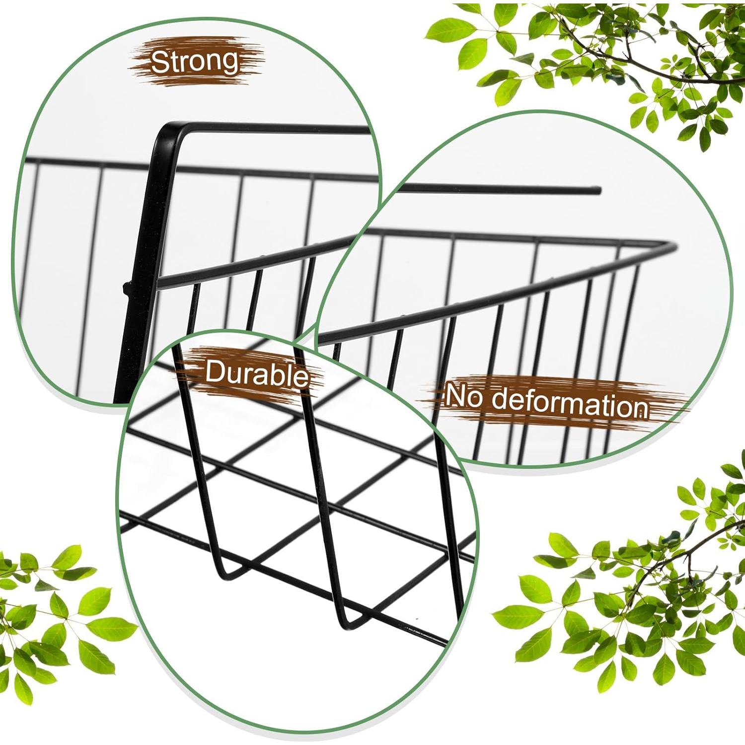 Cestas Bajo Estante de Alambre Mekueeex - 8 Piezas, Negro