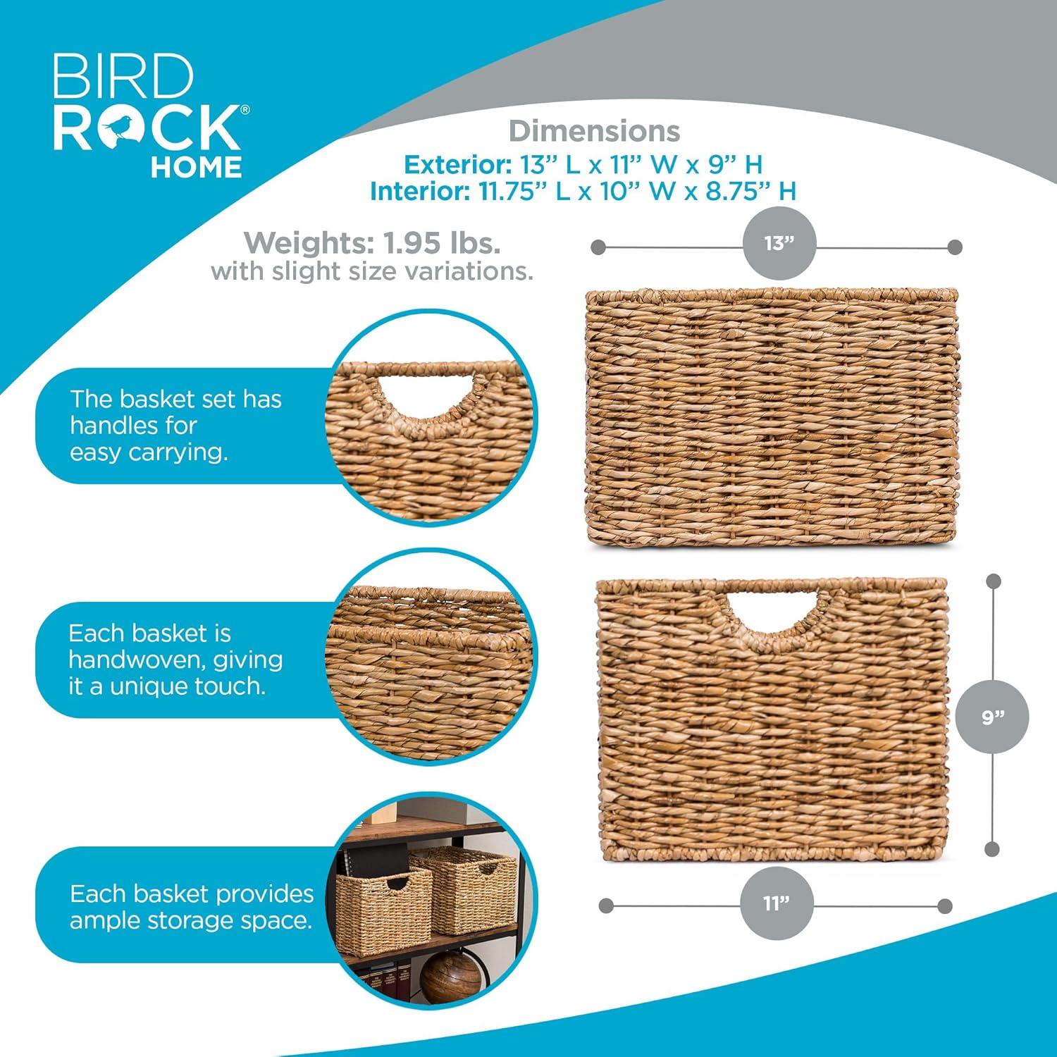 Cestas Organizadoras BIRDROCK HOME - Juego de 3, Mimbre Natural