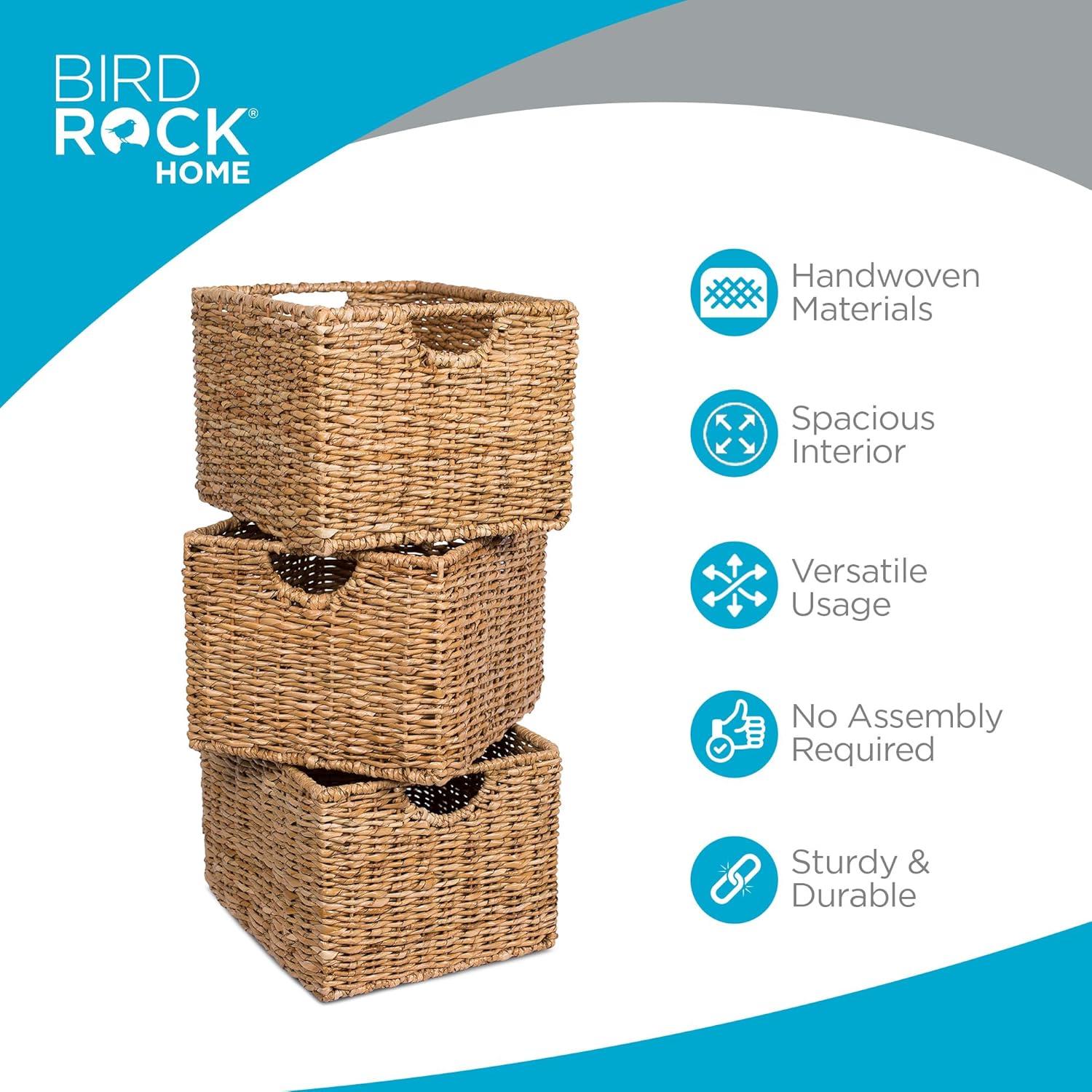Cestas Organizadoras BIRDROCK HOME - Juego de 3, Mimbre Natural