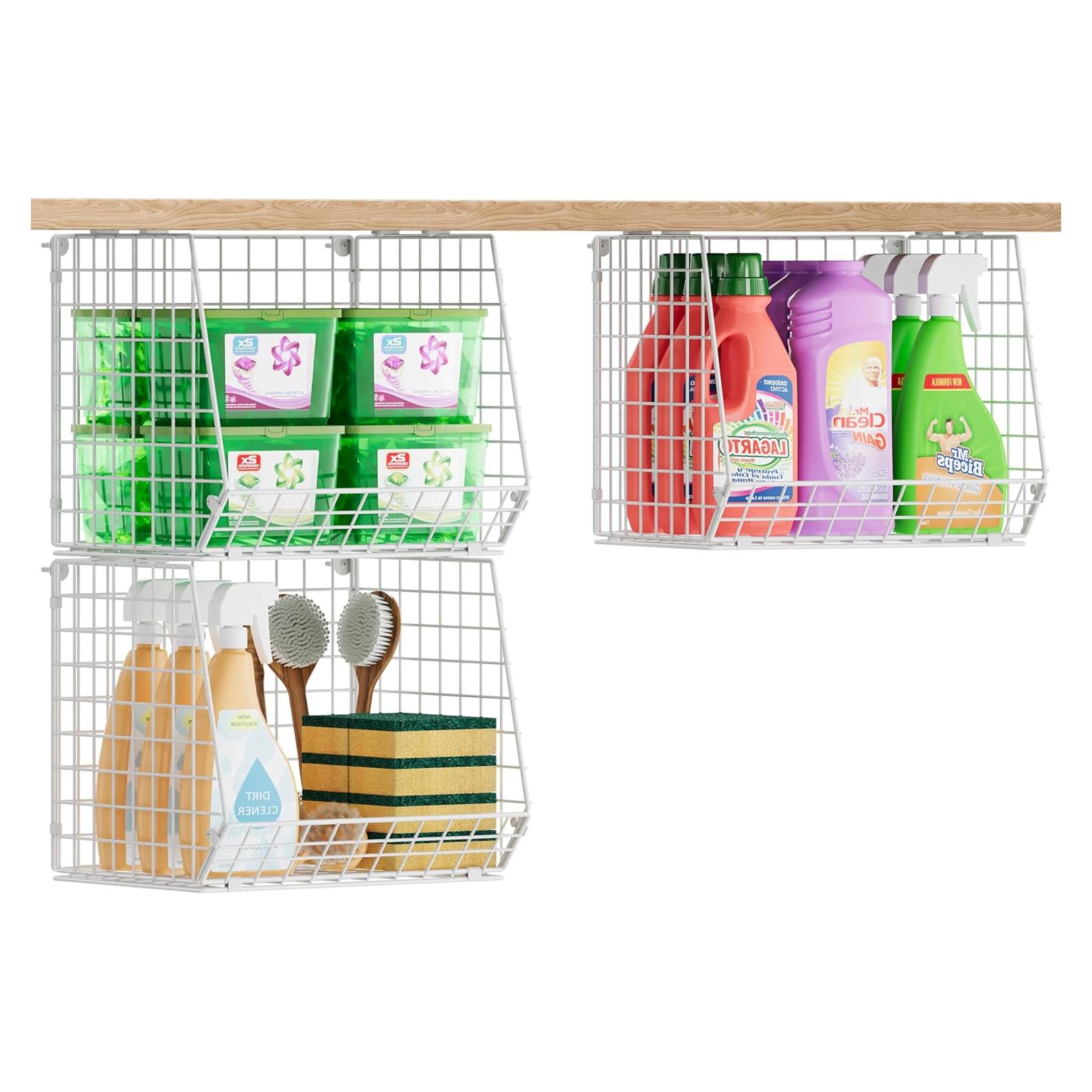 Organizador de Lavandería Sonyabecca GL31-WH 3 Canastas Plegables