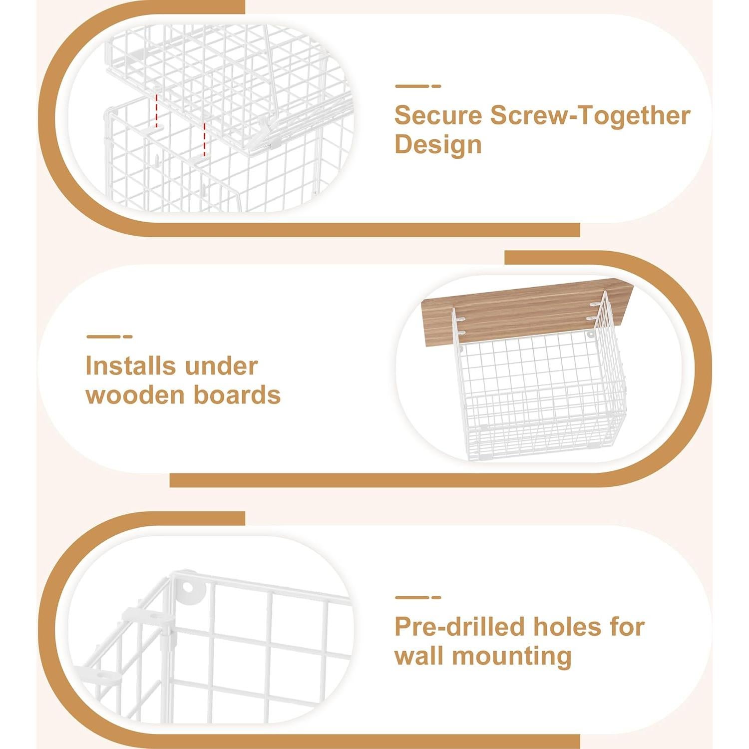 Organizador de Lavandería Sonyabecca GL31-WH 3 Canastas Plegables